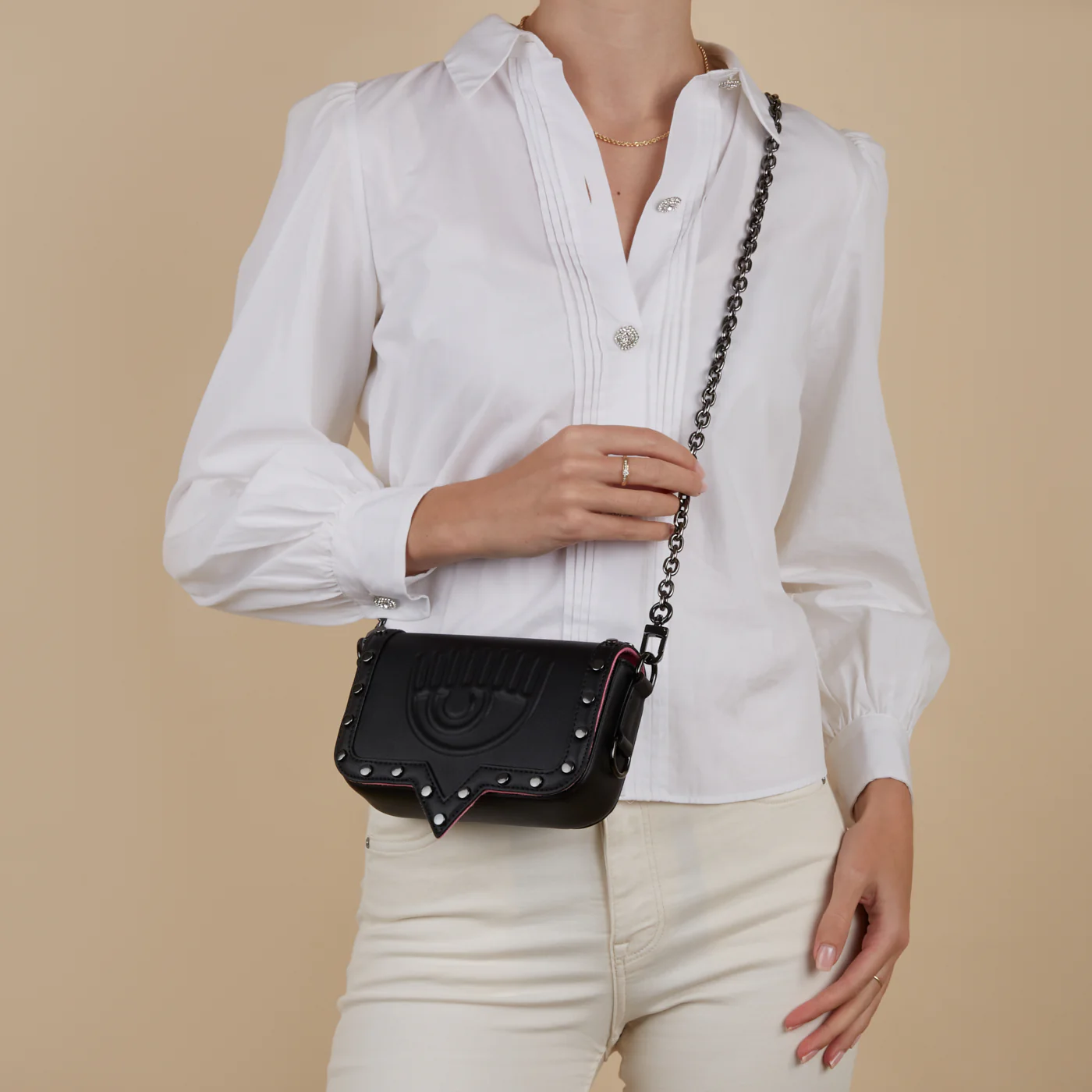 Chiara Ferragni Eyelike Black Crossbody Bag 75SB4BA2-ZS518-899 - Image 2