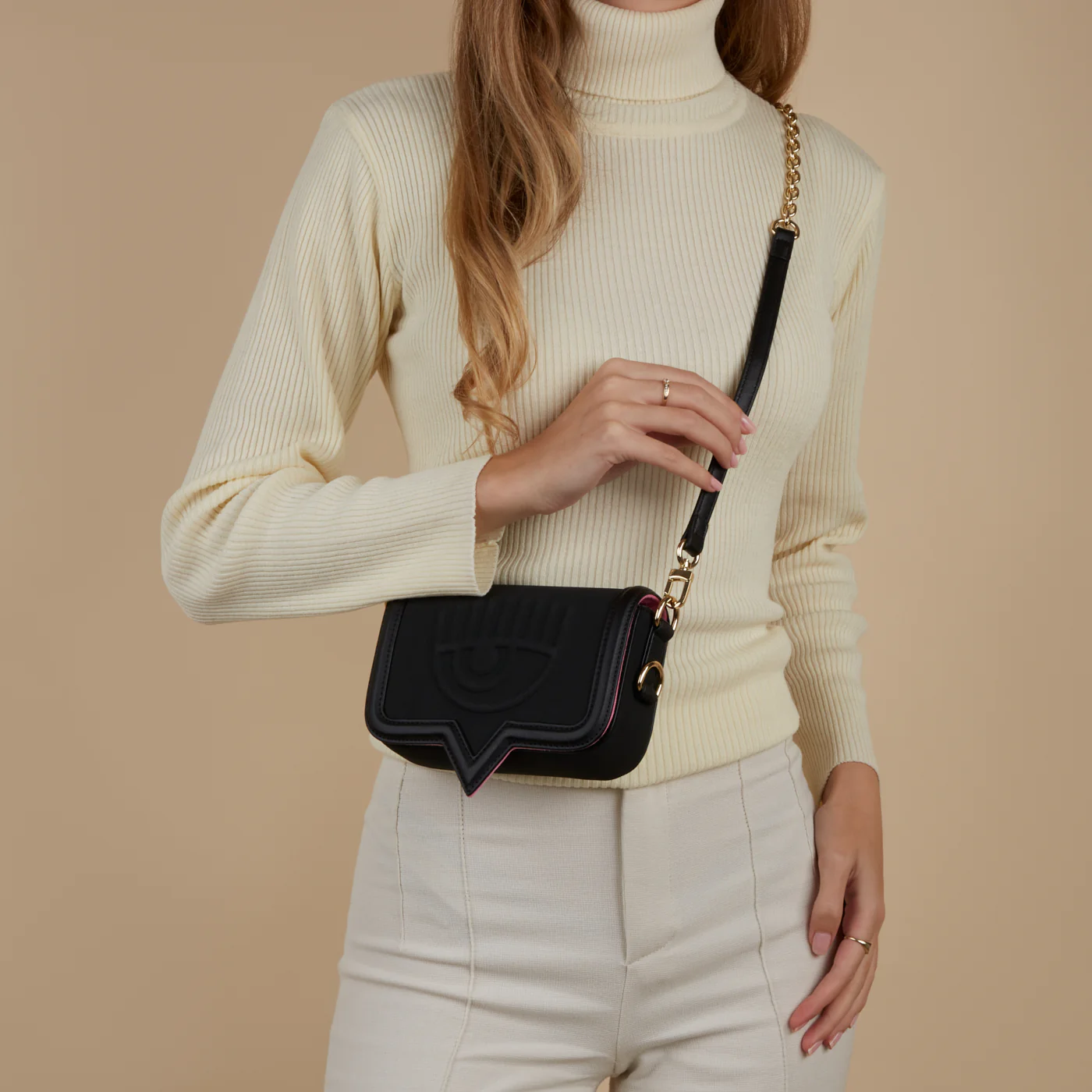 Chiara Ferragni Eyelike Black Crossbody Bag 75SB4BA2-ZS953-899 - Image 2