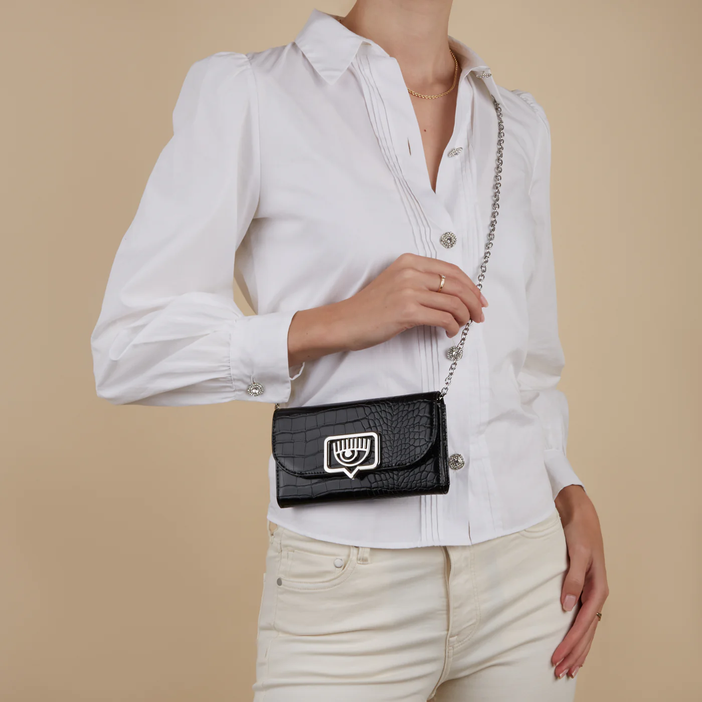 Chiara Ferragni Eyelike Black Crossbody Bag 75SB4BBE-ZS728-899 - Image 2
