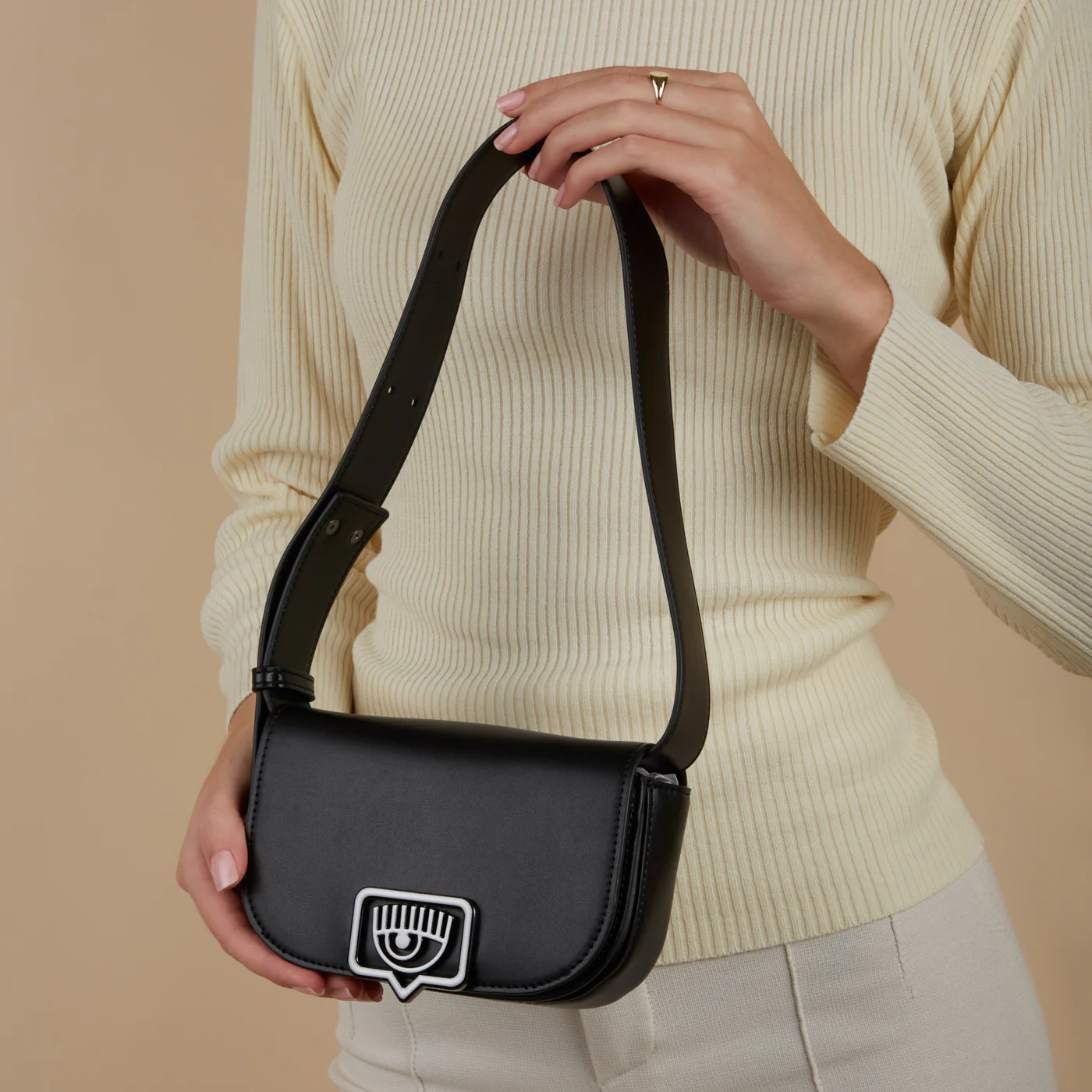 Chiara Ferragni Eyelike Black Shoulder Bag 75SB4BBB-ZS517-899 - Image 2