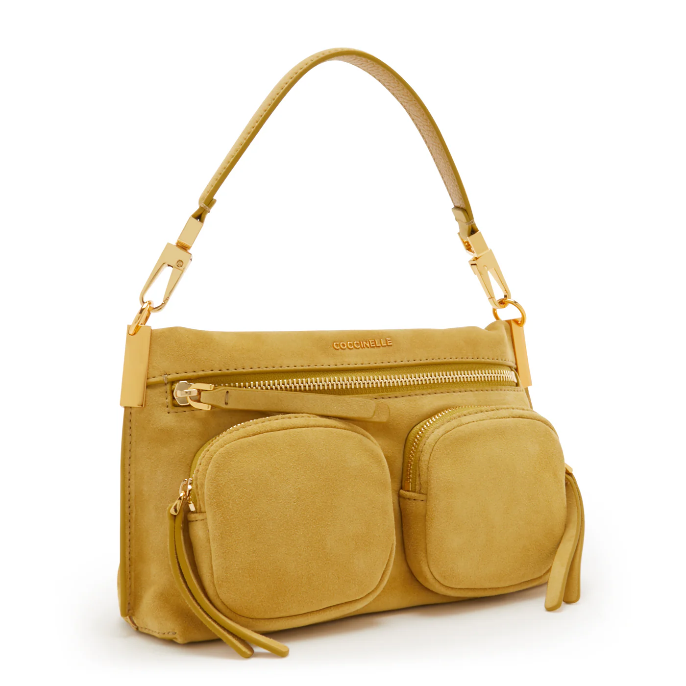 Coccinelle Hyle Suede Yellow Handbag E1PH7180201G09 - Image 4
