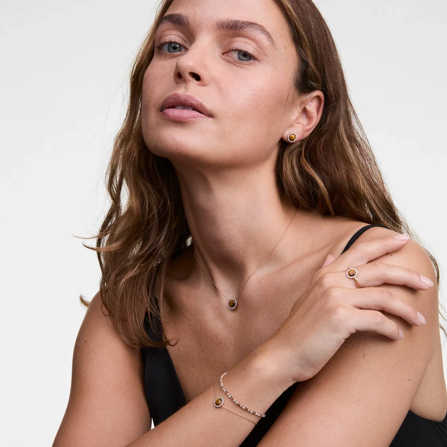 Daniel Wellington Audrey Tiger Eye Earrings DW00401421 - Image 2