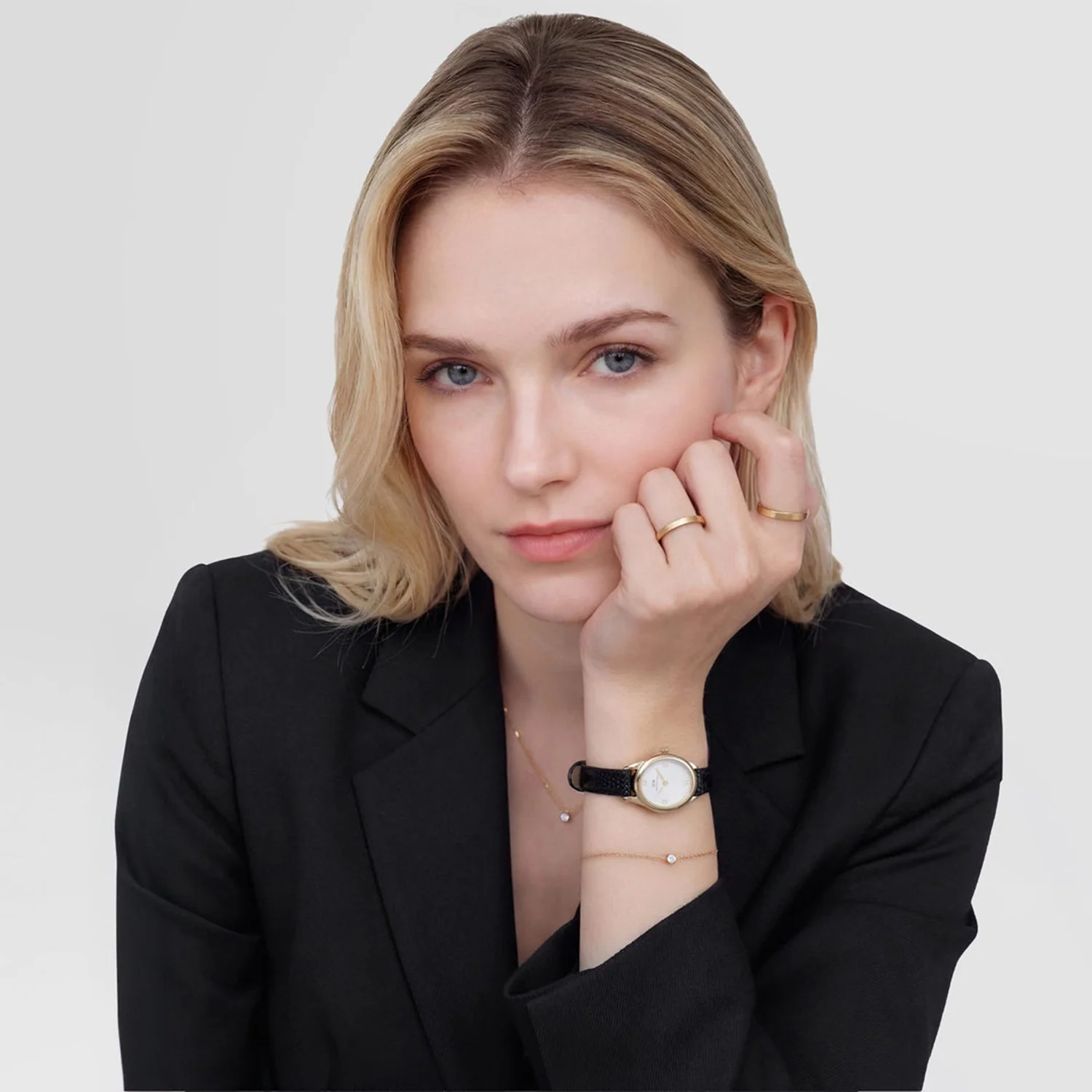 Daniel Wellington Ophelia Mini Black Lizard Gold-coloured Women's Watch DW00100890 - Image 2