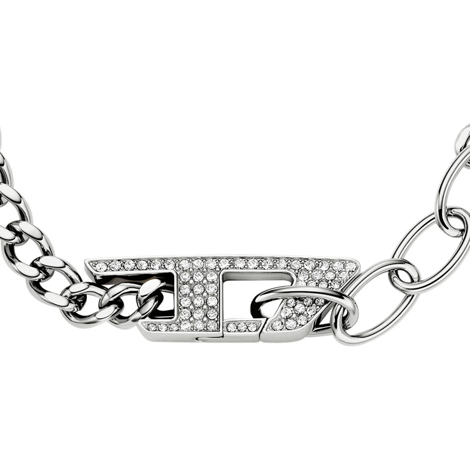Diesel D Logo Silver and Gold Stainless Steel Bracelet DX1627040 - Image 3