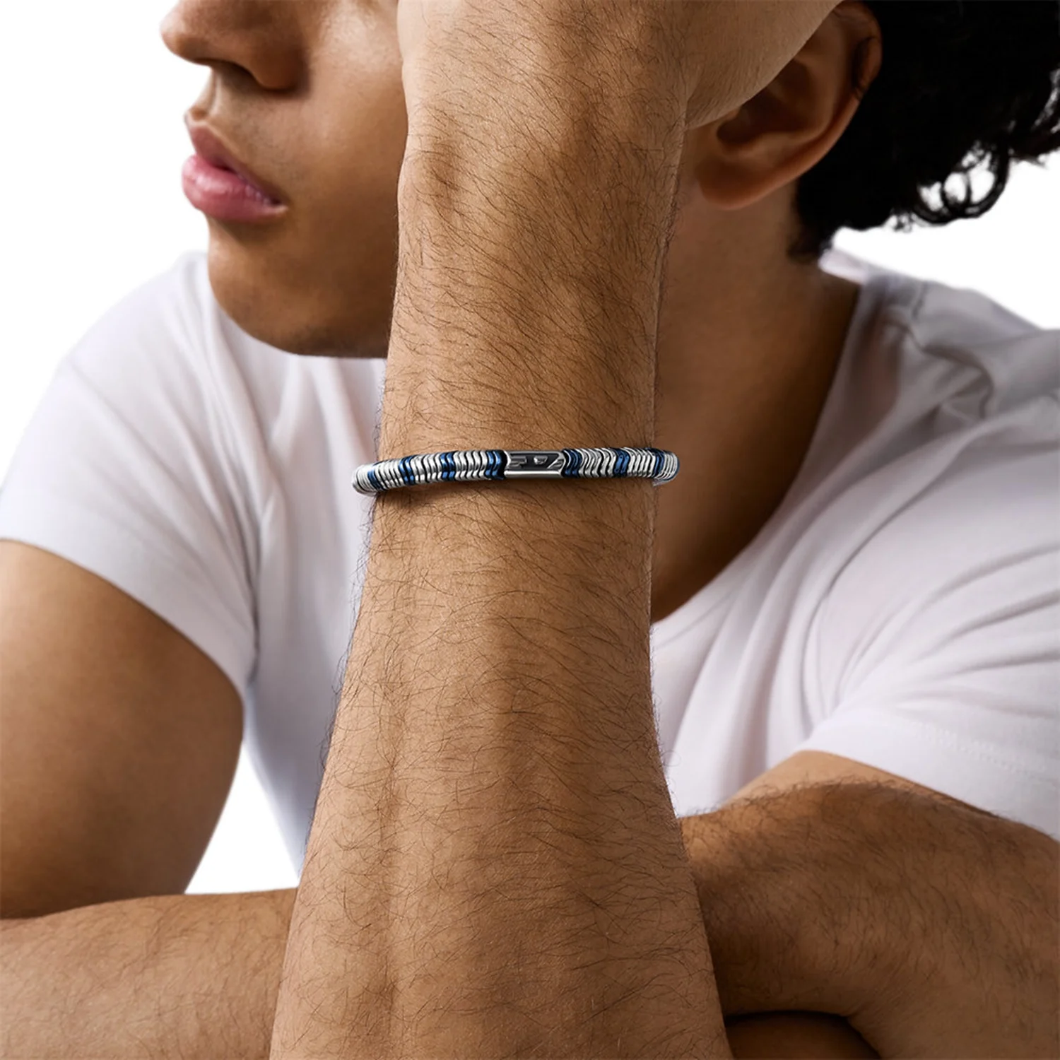 Diesel D Logo Silver Coloured Bracelet DX1572931 - Image 2