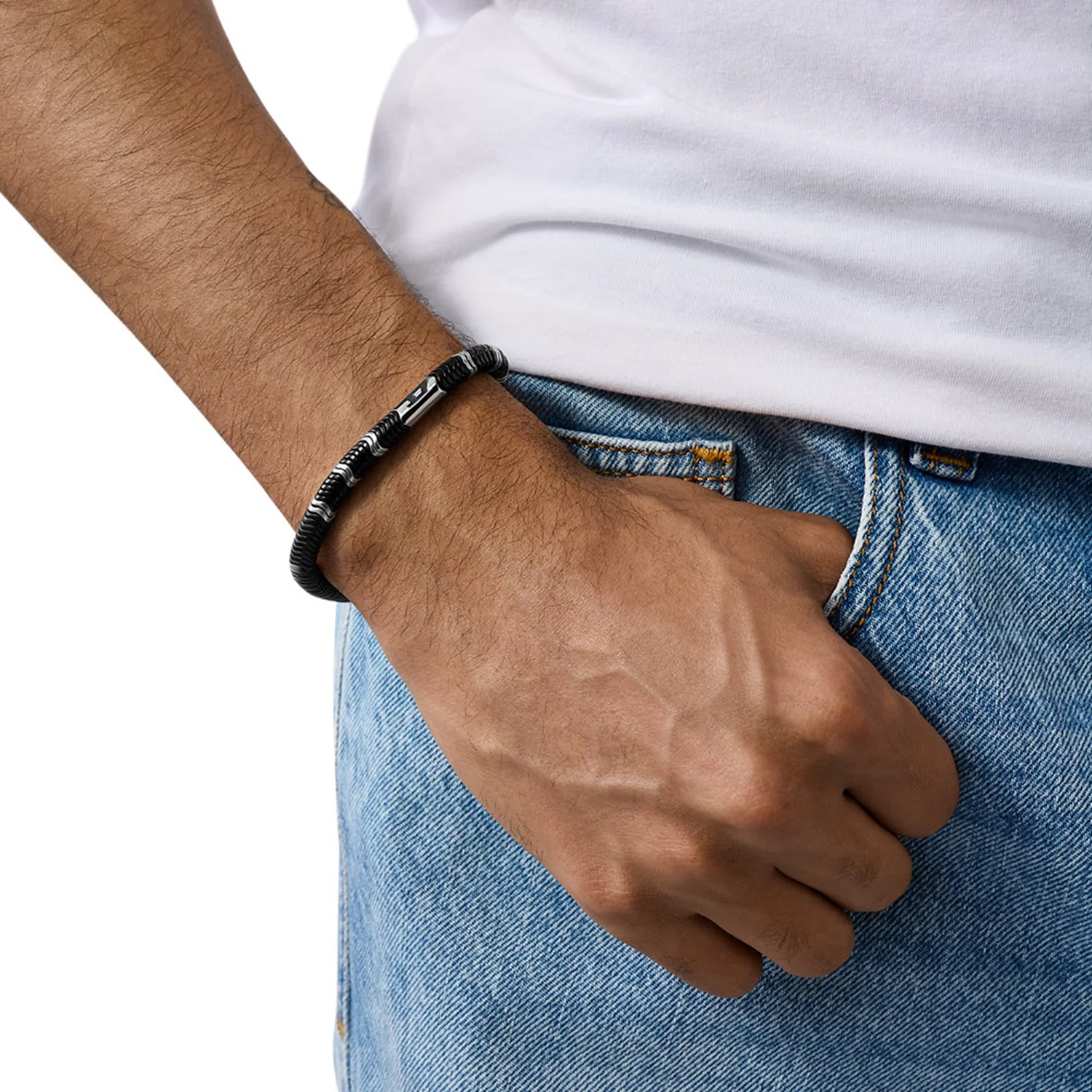 Diesel D Logo Silver Coloured Bracelet DX1574931 - Image 2