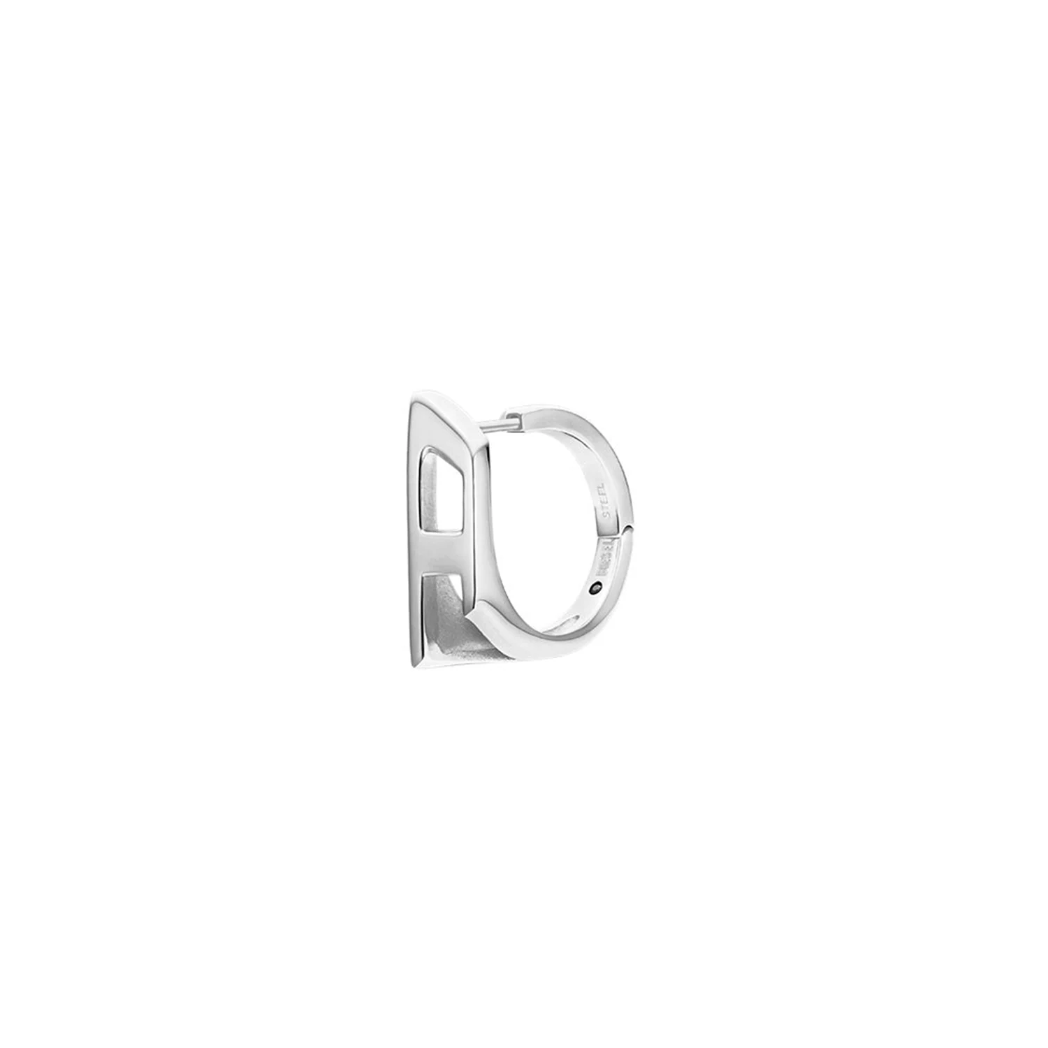 Diesel D Logo Silver Stainless Steel Earrings DX1637040 - Image 3