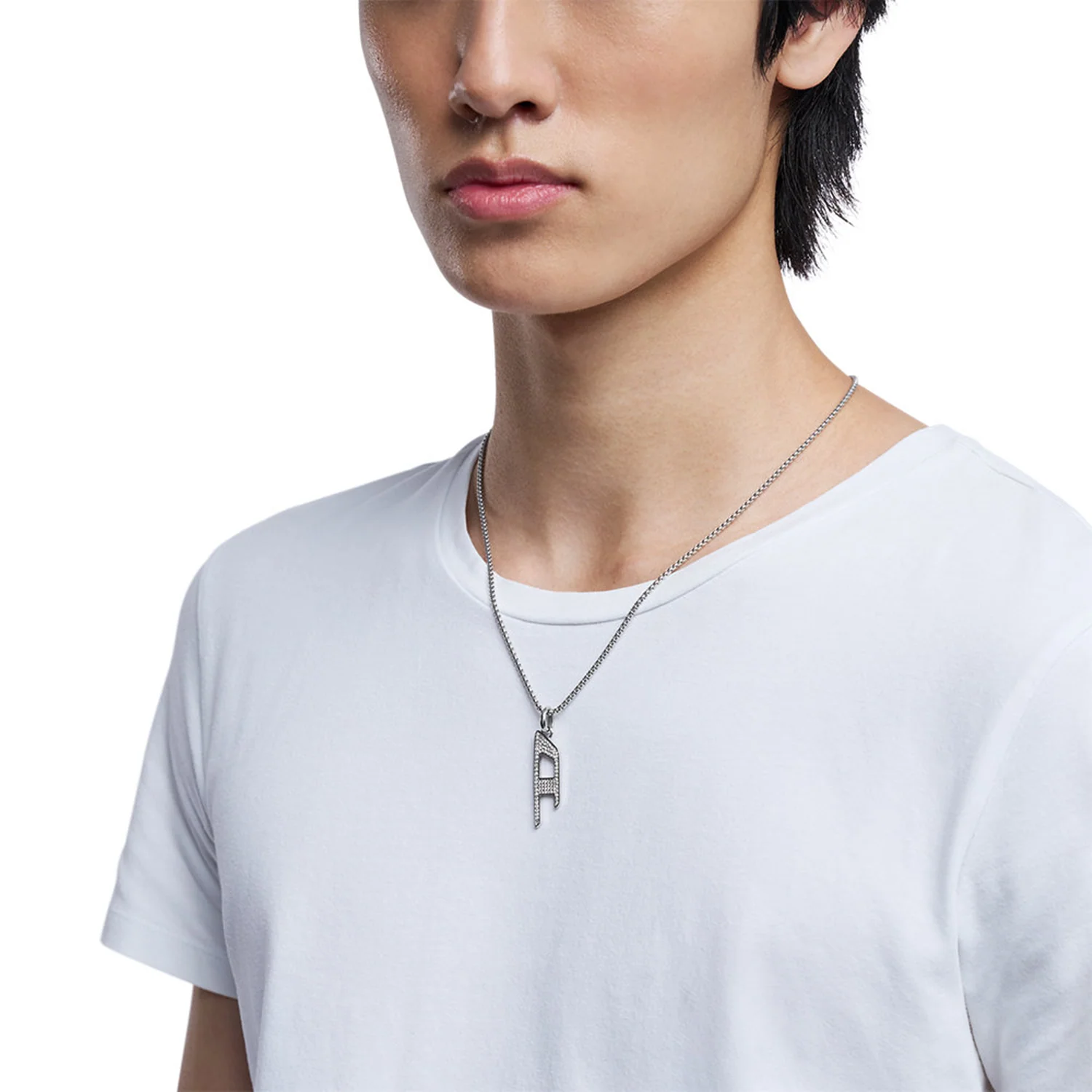 Diesel D Logo Silver Stainless Steel Necklace DX1624040 - Image 2