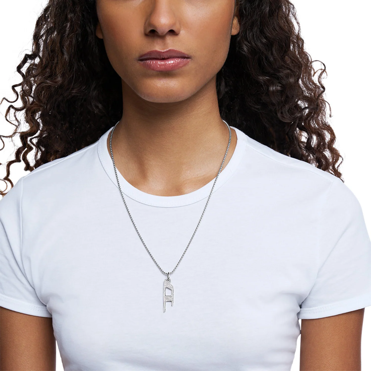 Diesel D Logo Silver Stainless Steel Necklace DX1624040 - Image 4