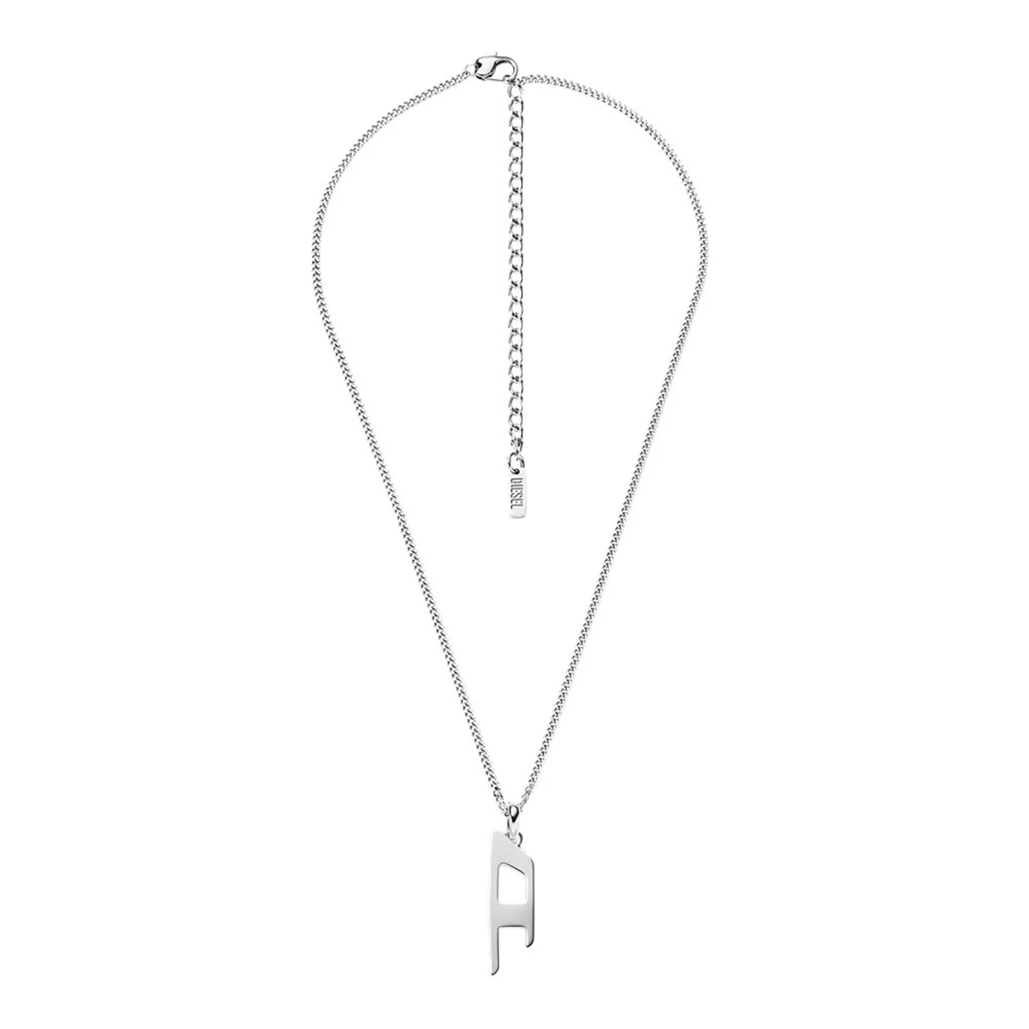 Diesel D Logo Silver Stainless Steel Necklace DX1625040 - Image 3