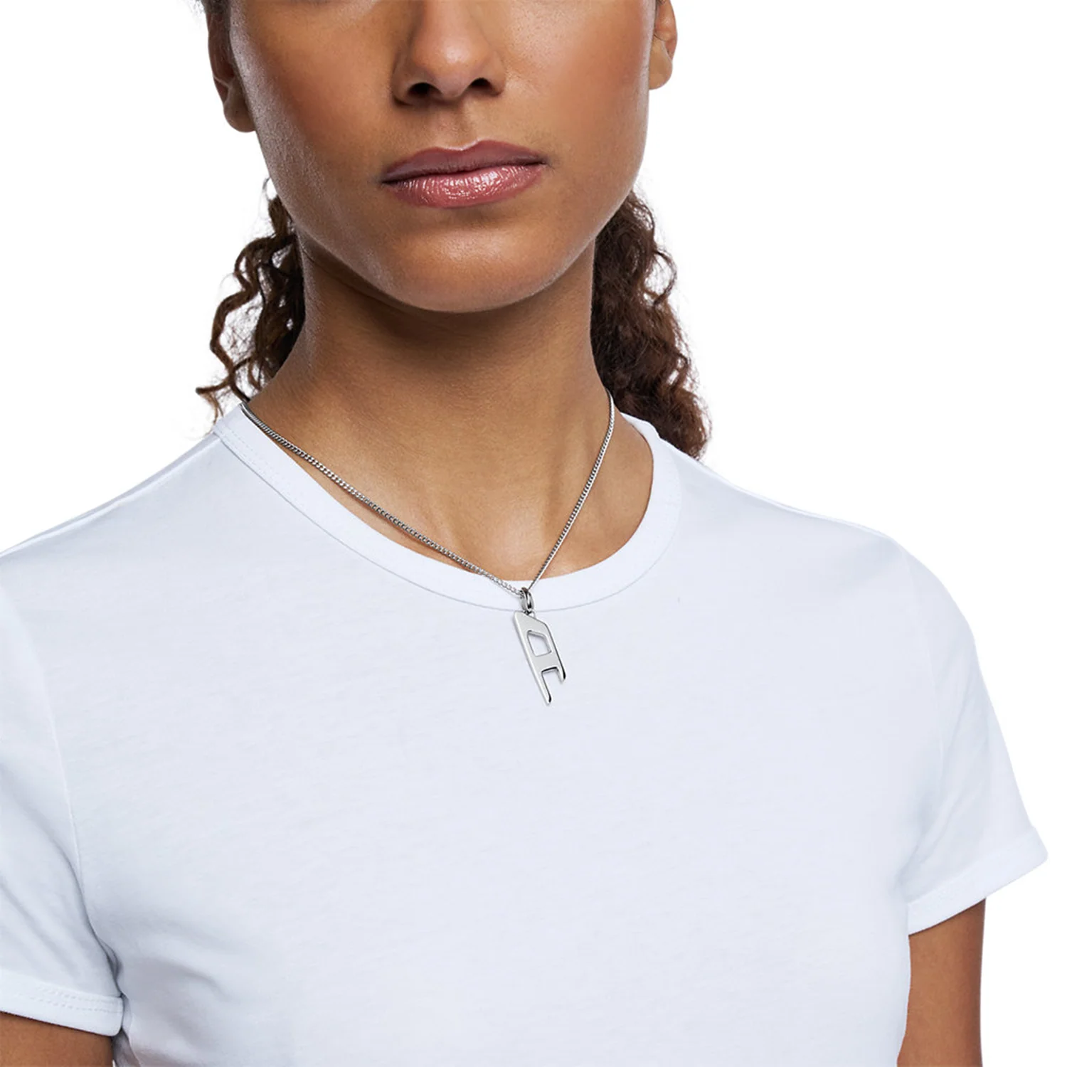 Diesel D Logo Silver Stainless Steel Necklace DX1625040 - Image 4