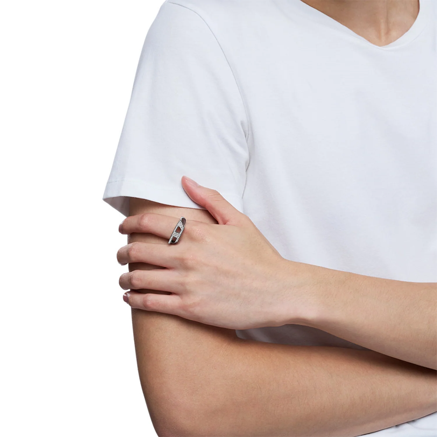 Diesel D Logo Silver Stainless Steel Ring DX16290407 - Image 5
