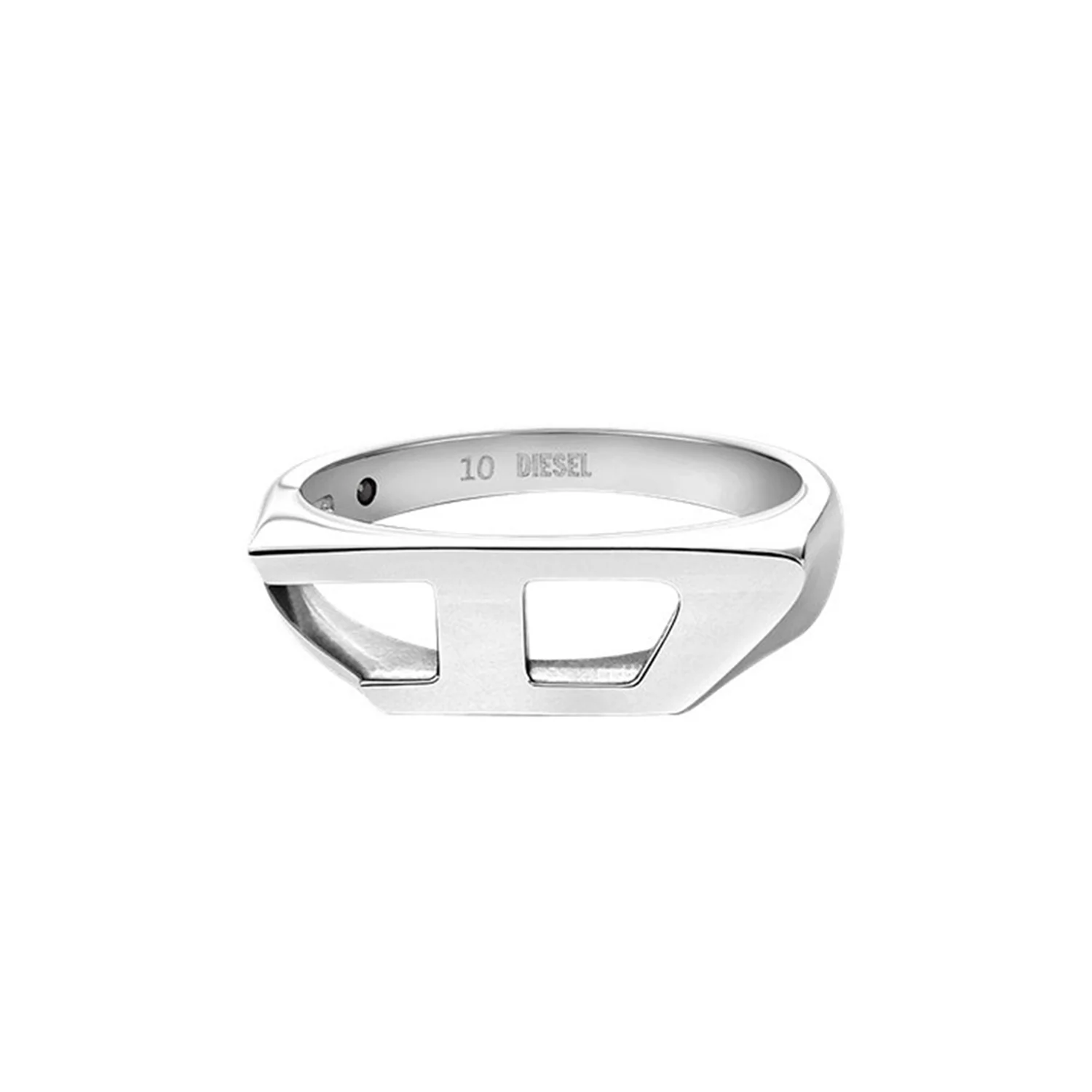 Diesel D Logo Silver Stainless Steel Ring DX16380407 - Image 3