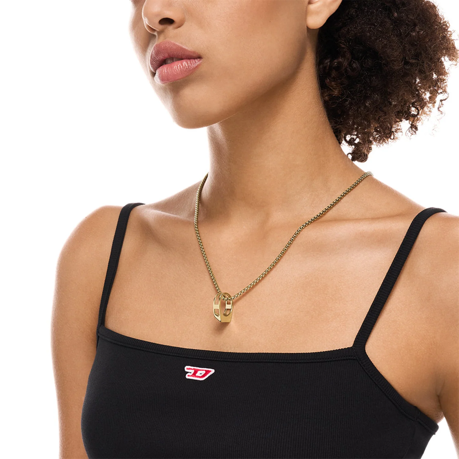 Diesel D Logo Stainless Steel Unisex Necklace DX1670710 - Image 3