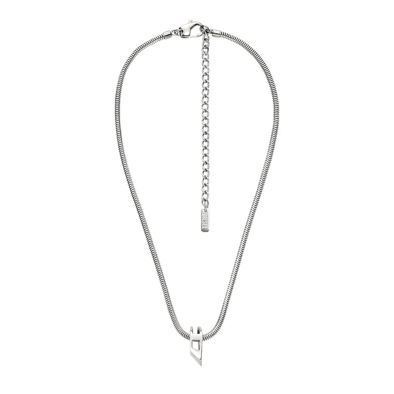 Diesel D Logo Stainless Steel Unisex Necklace DX1672040 - Image 2