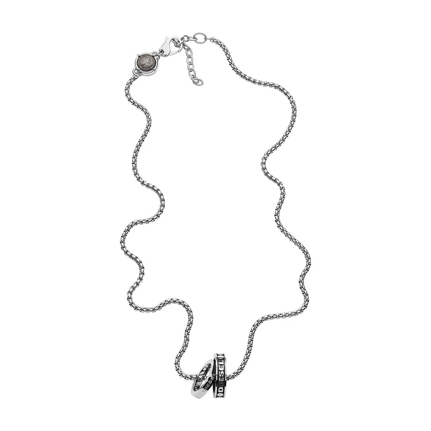 Diesel Double Pendant Stainless Steel Necklace DX1168040 - Image 4