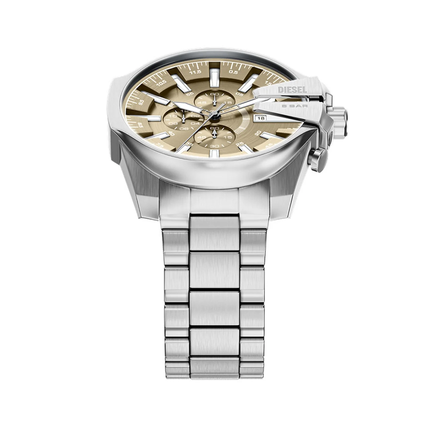 Diesel Mega Chief Slim Round Gold Dial Watch DZ4702 - Image 4