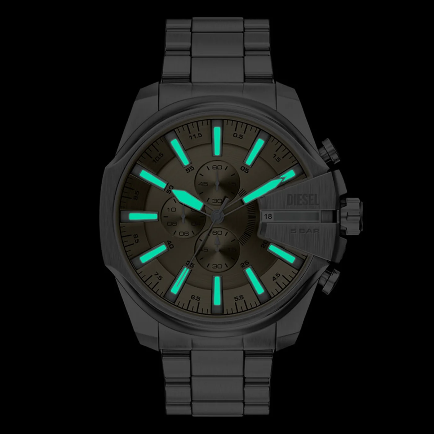 Diesel Mega Chief Slim Round Gold Dial Watch DZ4702 - Image 6