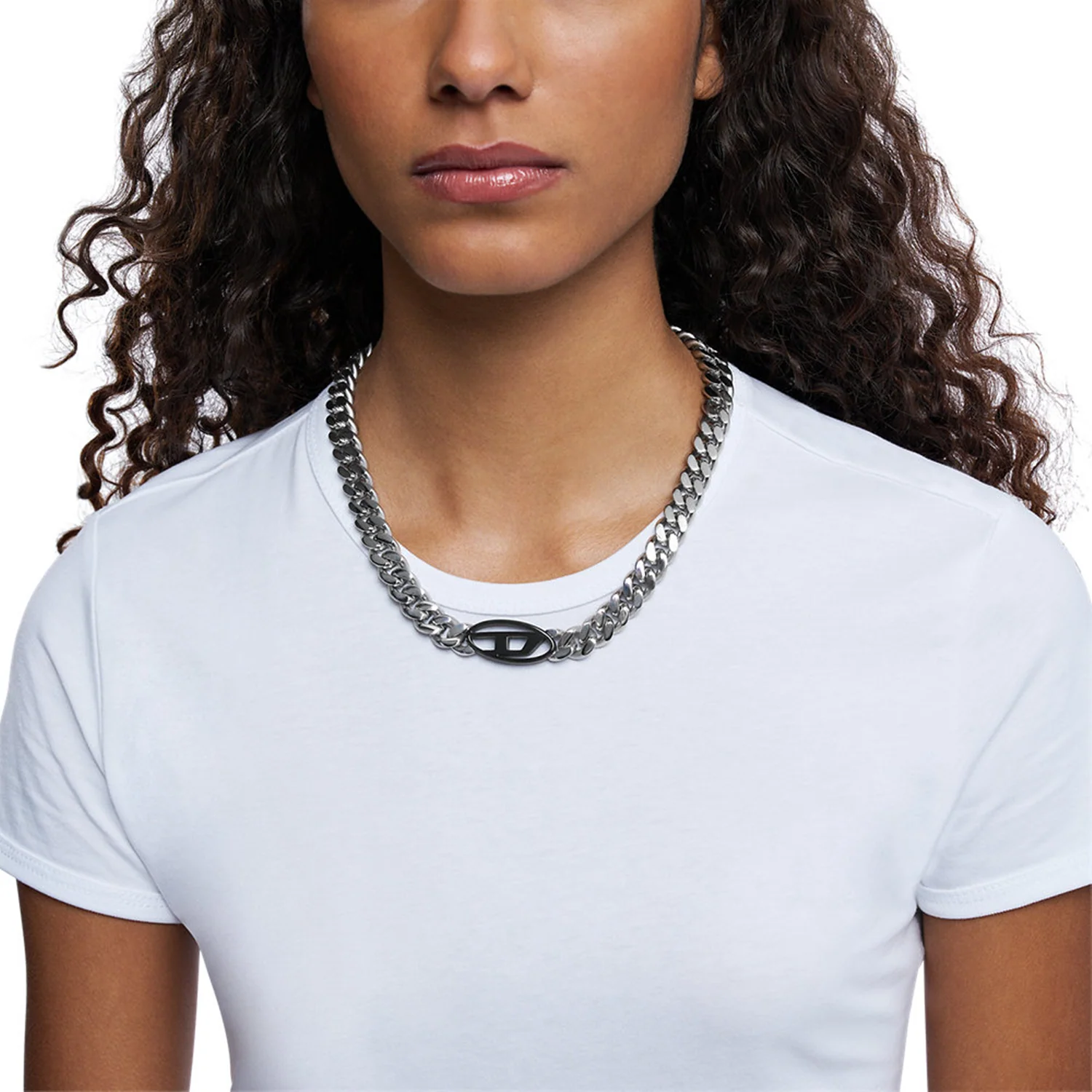 Diesel Oval D Logo Stainless Steel Necklace DX1635931 - Image 4