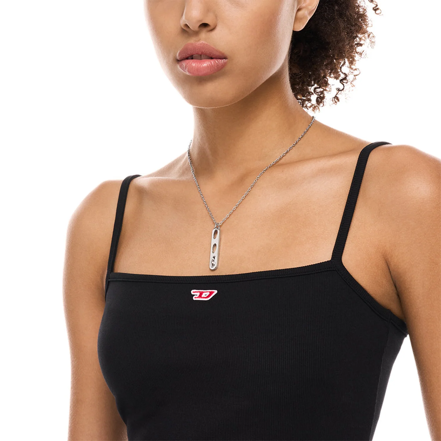 Diesel Oval D Logo Stainless Steel Unisex Necklace DX1662040 - Image 2