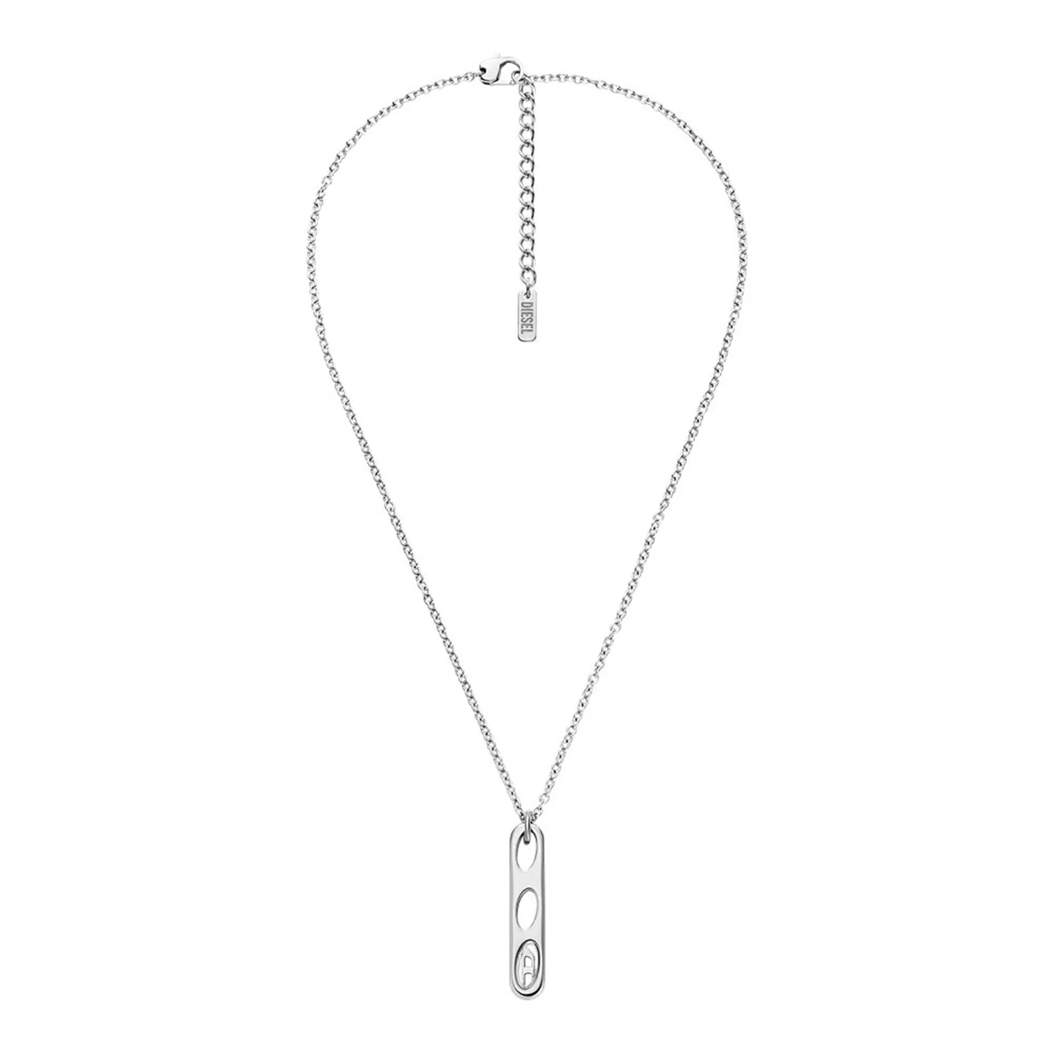 Diesel Oval D Logo Stainless Steel Unisex Necklace DX1662040 - Image 5