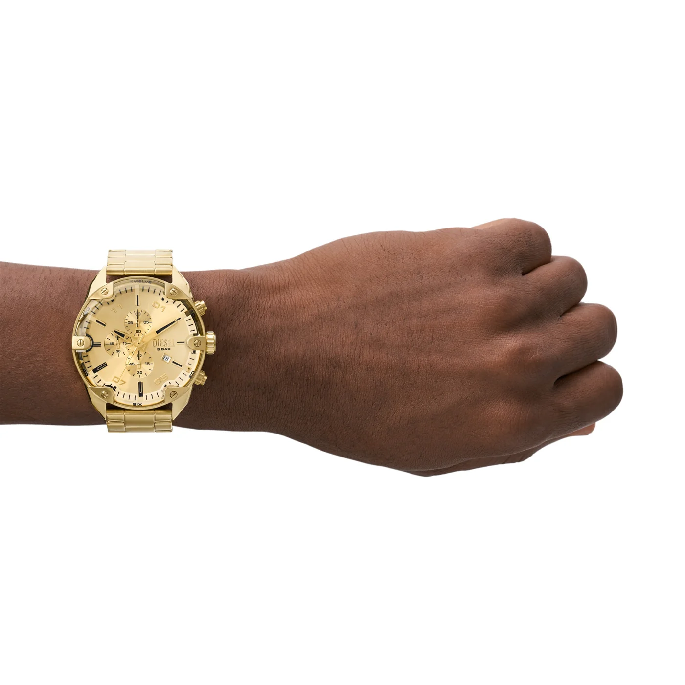 Diesel Spiked Gold Watch DZ4608 - Image 2