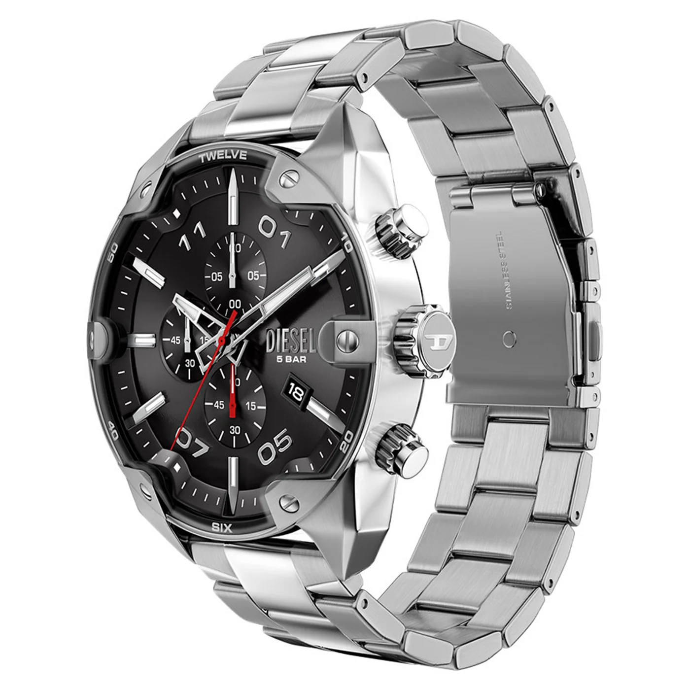 Diesel Spiked Round Black Dial Watch DZ4709 - Image 2
