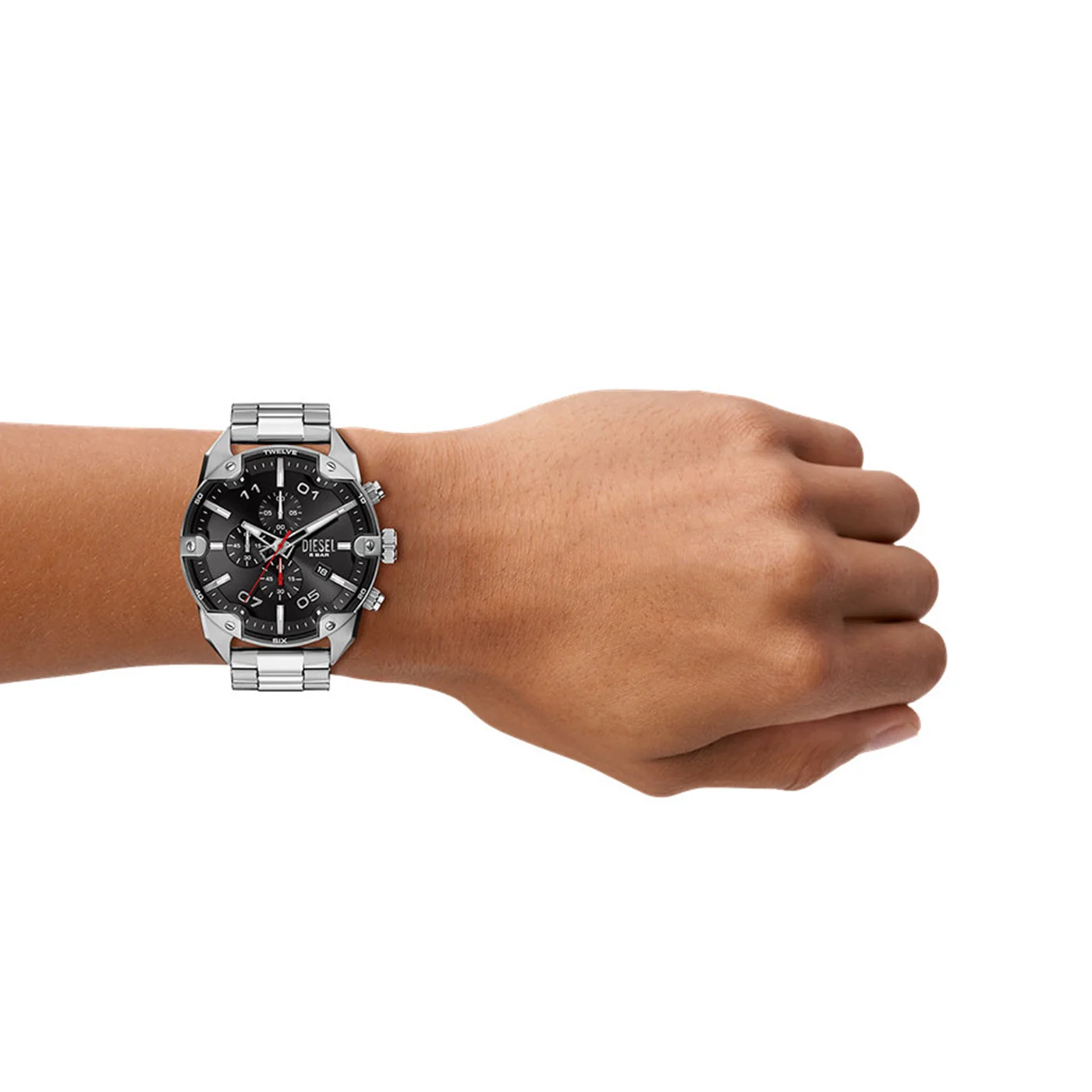 Diesel Spiked Round Black Dial Watch DZ4709 - Image 3