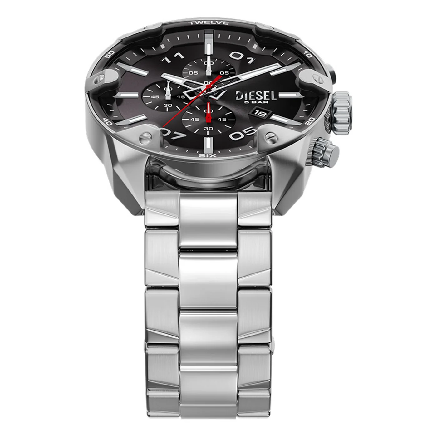 Diesel Spiked Round Black Dial Watch DZ4709 - Image 4