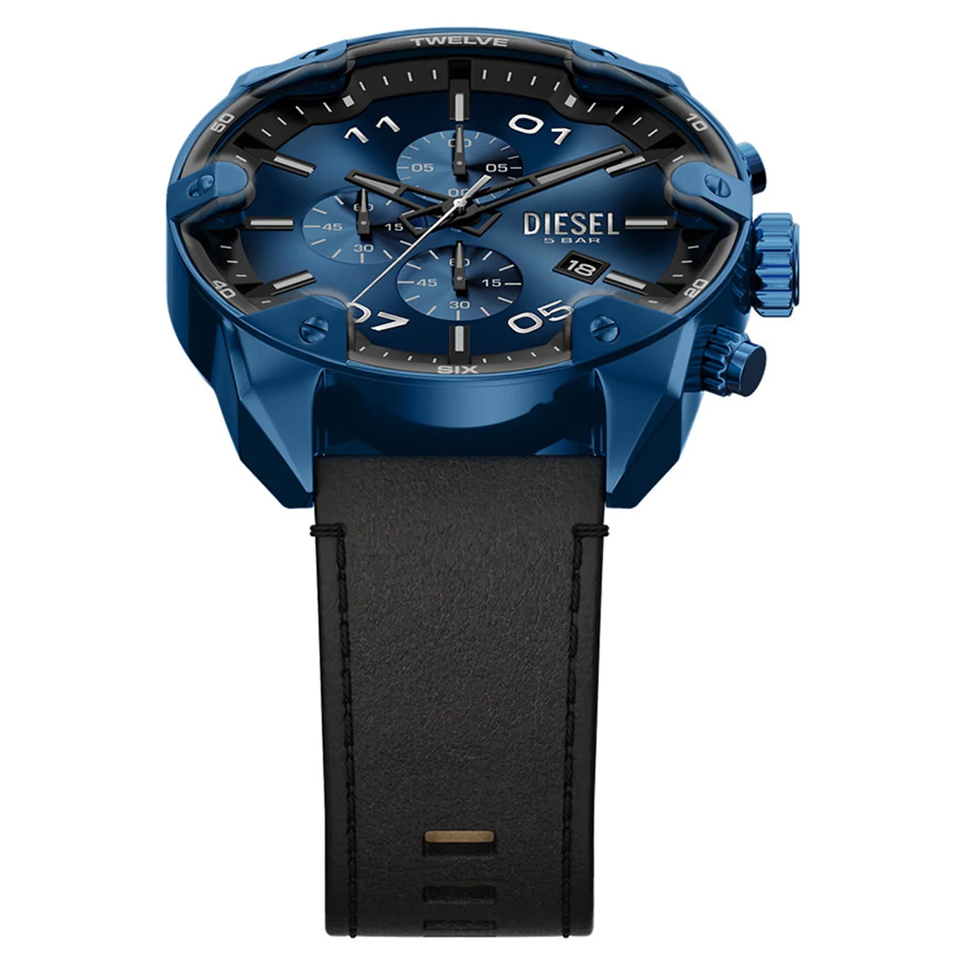 Diesel Spiked Round Dark Blue Dial Watch DZ4703 - Image 4