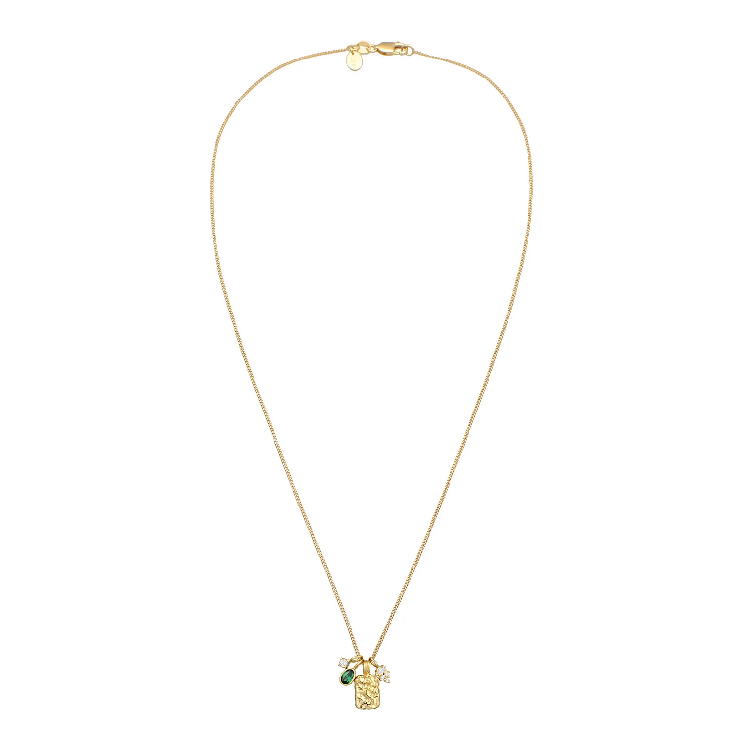 Elli 925 Sterling Silver Coin Necklace Gold plated with Zirconia 2004-BF-0008128-001 - Image 2