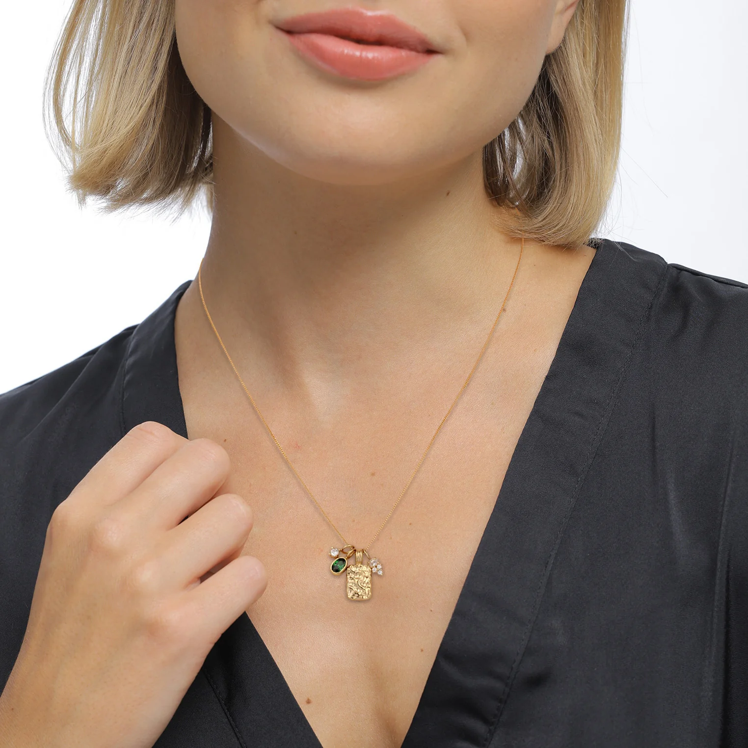Elli 925 Sterling Silver Coin Necklace Gold plated with Zirconia 2004-BF-0008128-001 - Image 6