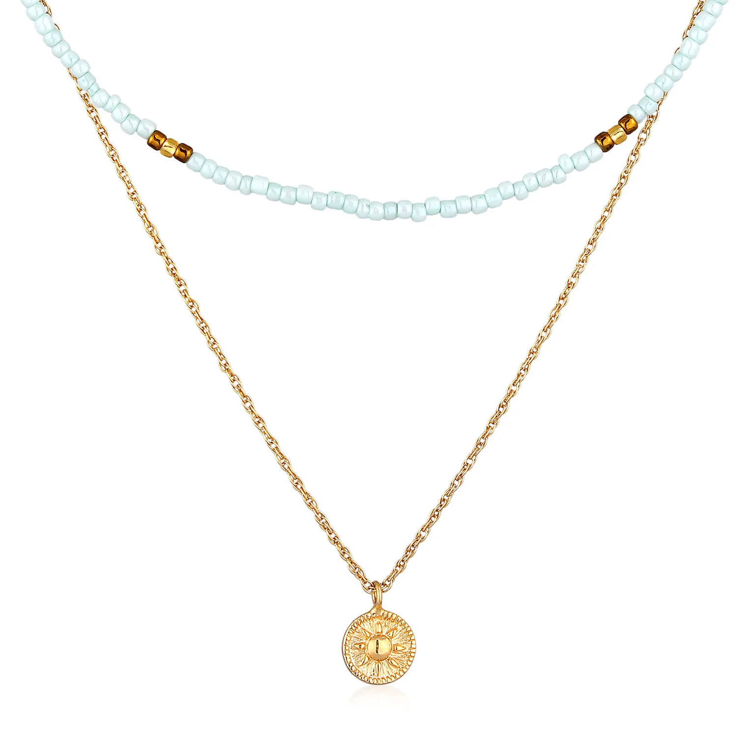 Elli 925 Sterling Silver Layered Choker Gold plated 2004-BF-0007906-001