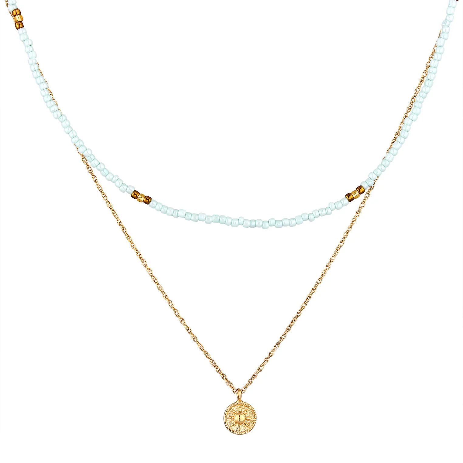 Elli 925 Sterling Silver Layered Choker Gold plated 2004-BF-0007906-001 - Image 2