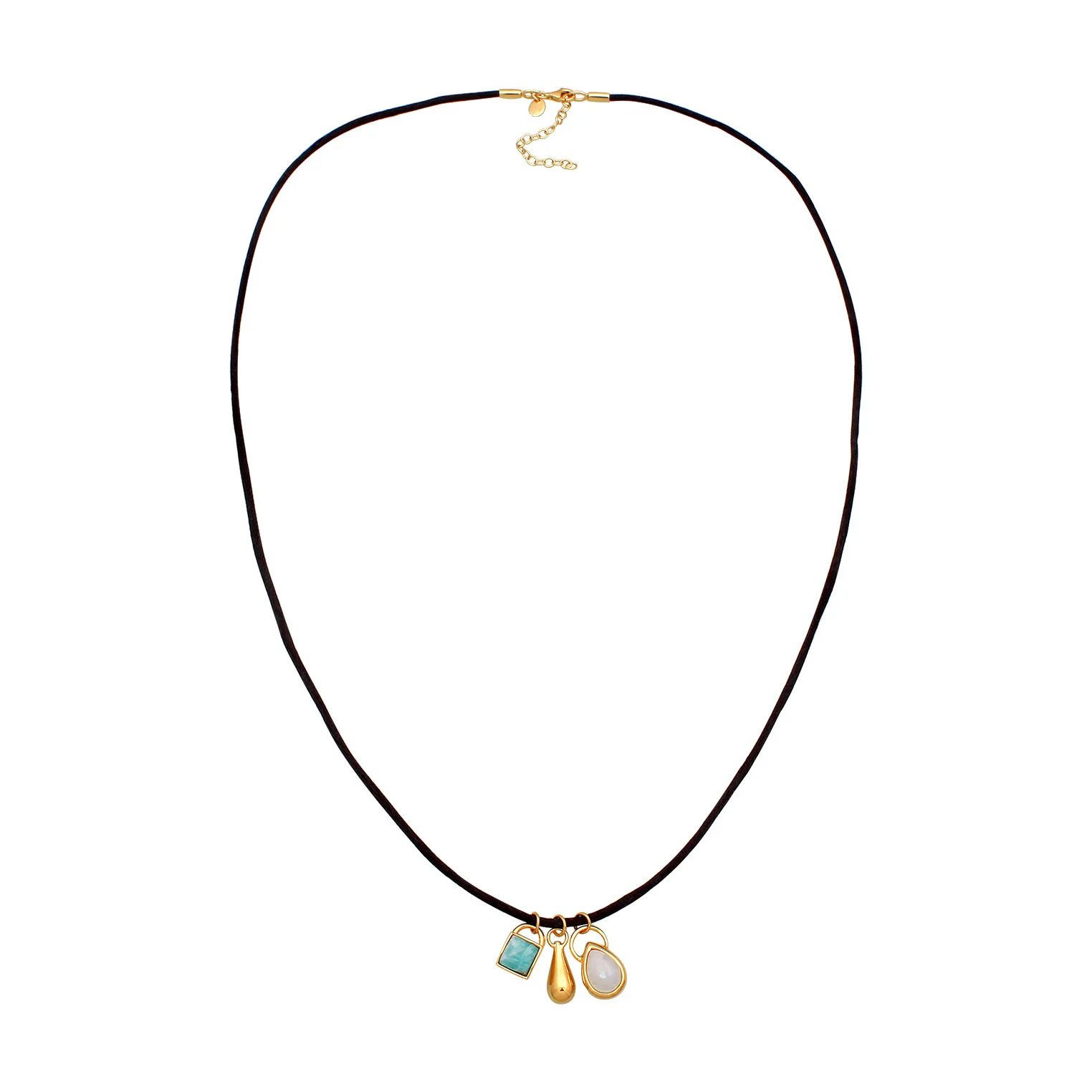 Elli 925 Sterling Silver Layered Choker Gold plated with Moonstone 2004-BF-0008265-001 - Image 2