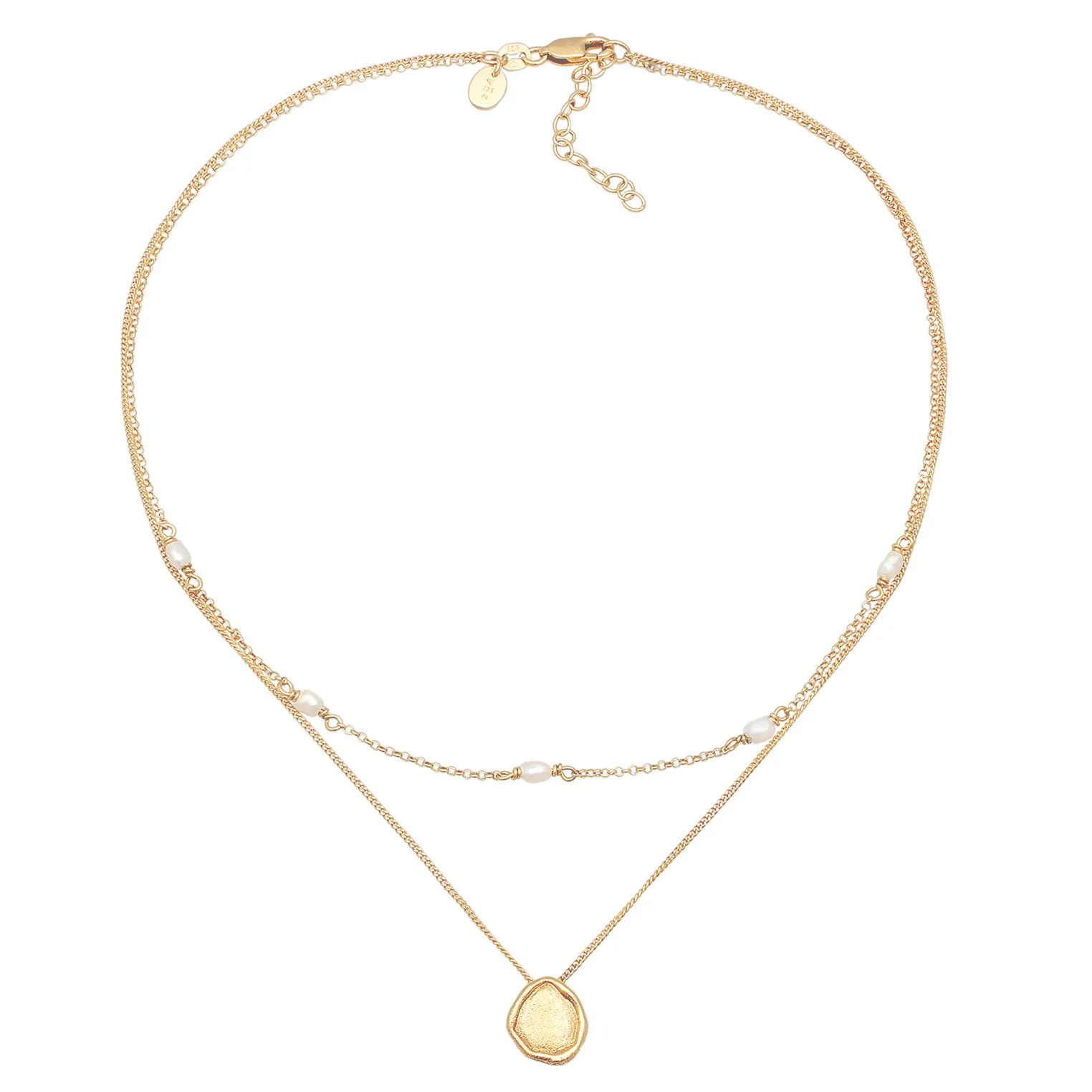 Elli 925 Sterling Silver Layered Choker with Coin 2004-BF-0007940-001 - Image 3