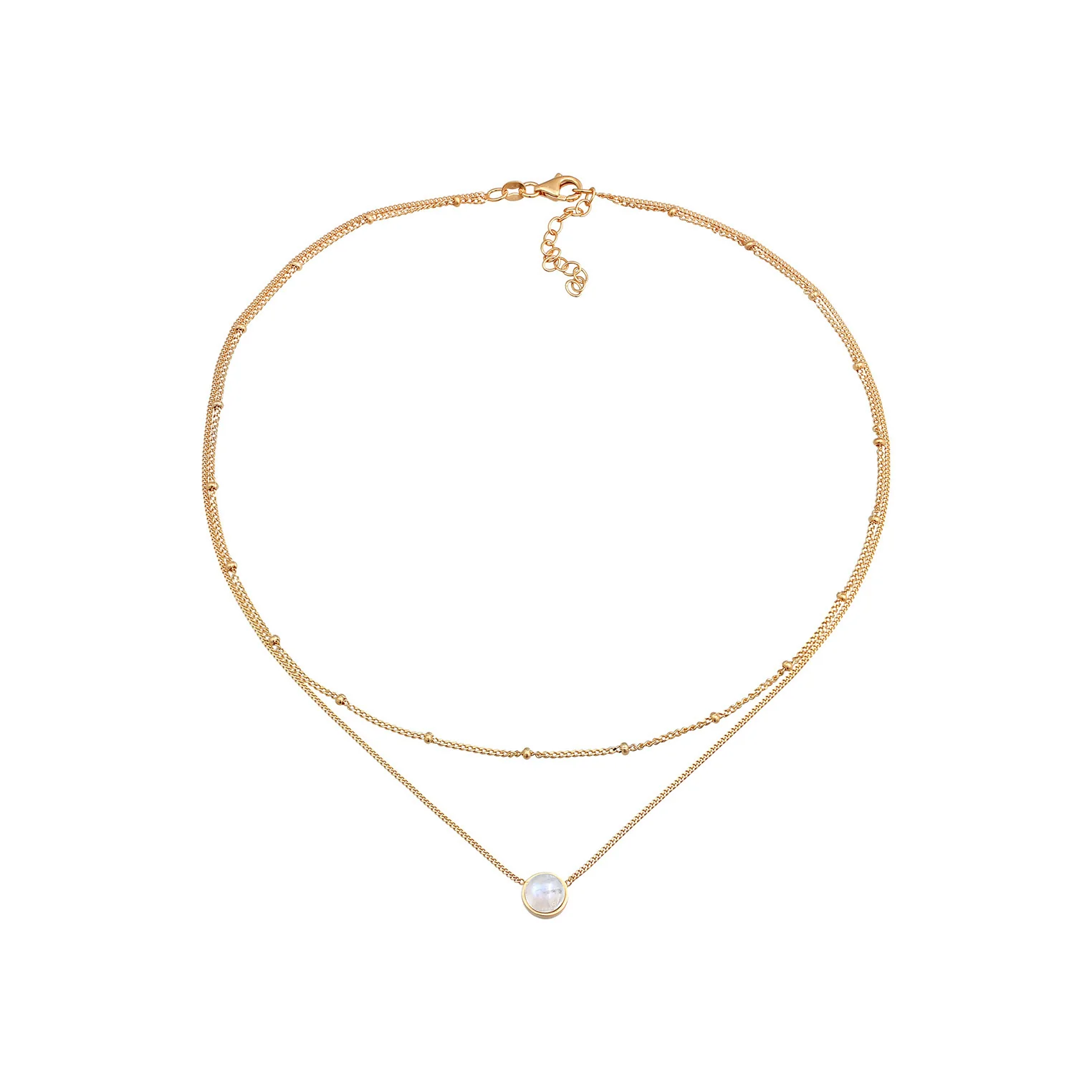 Elli 925 Sterling Silver Layered Choker with Moonstone 2004-BF-0008211-001 - Image 3