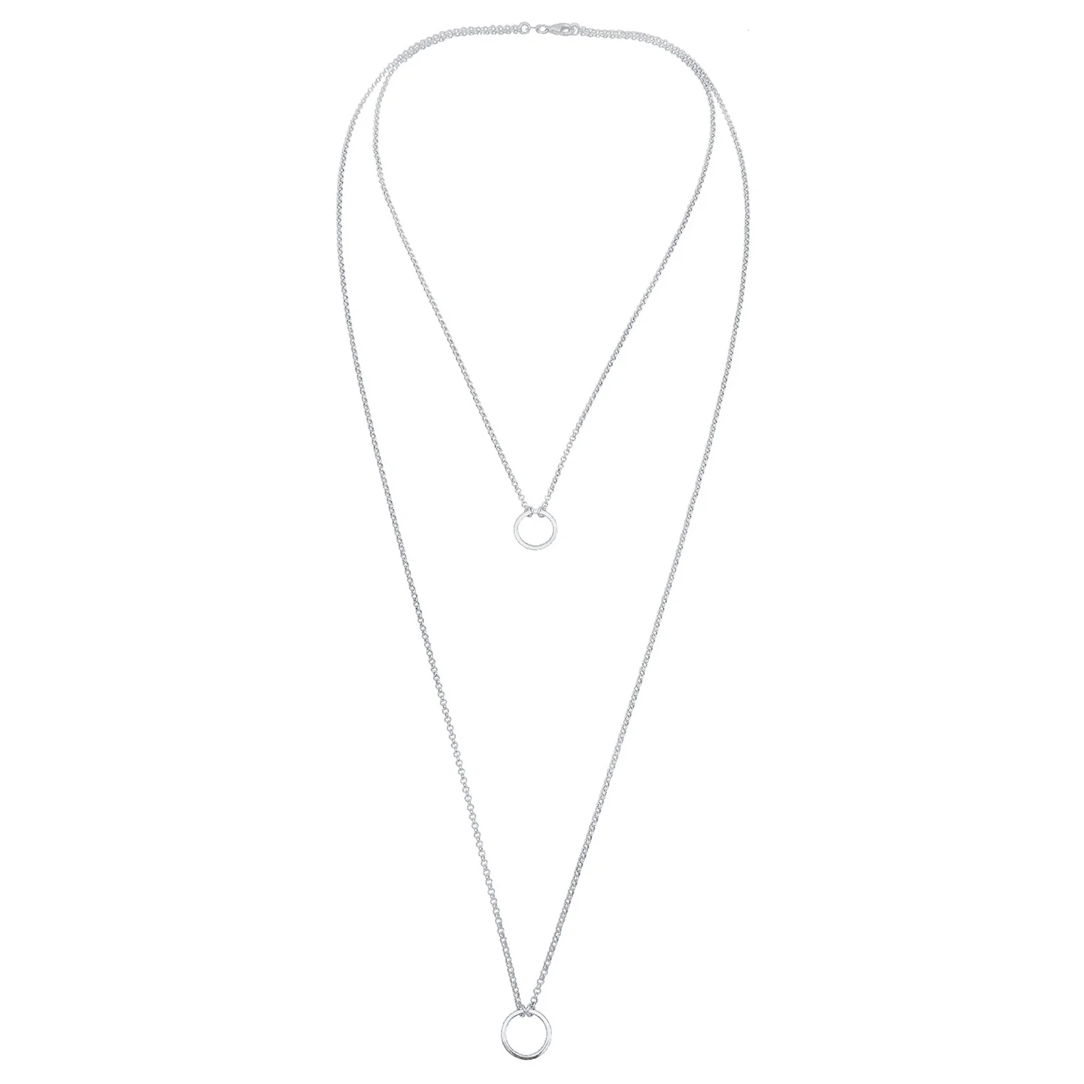 Elli 925 Sterling Silver Layered Link Chain Necklace 2004-BF-0007985-001 - Image 3