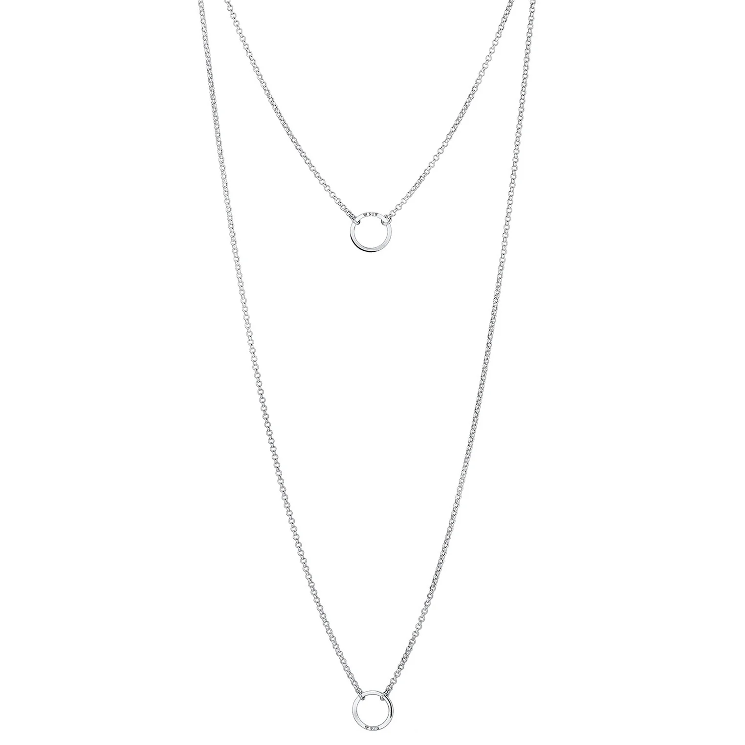 Elli 925 Sterling Silver Layered Link Chain Necklace 2004-BF-0007985-001 - Image 4