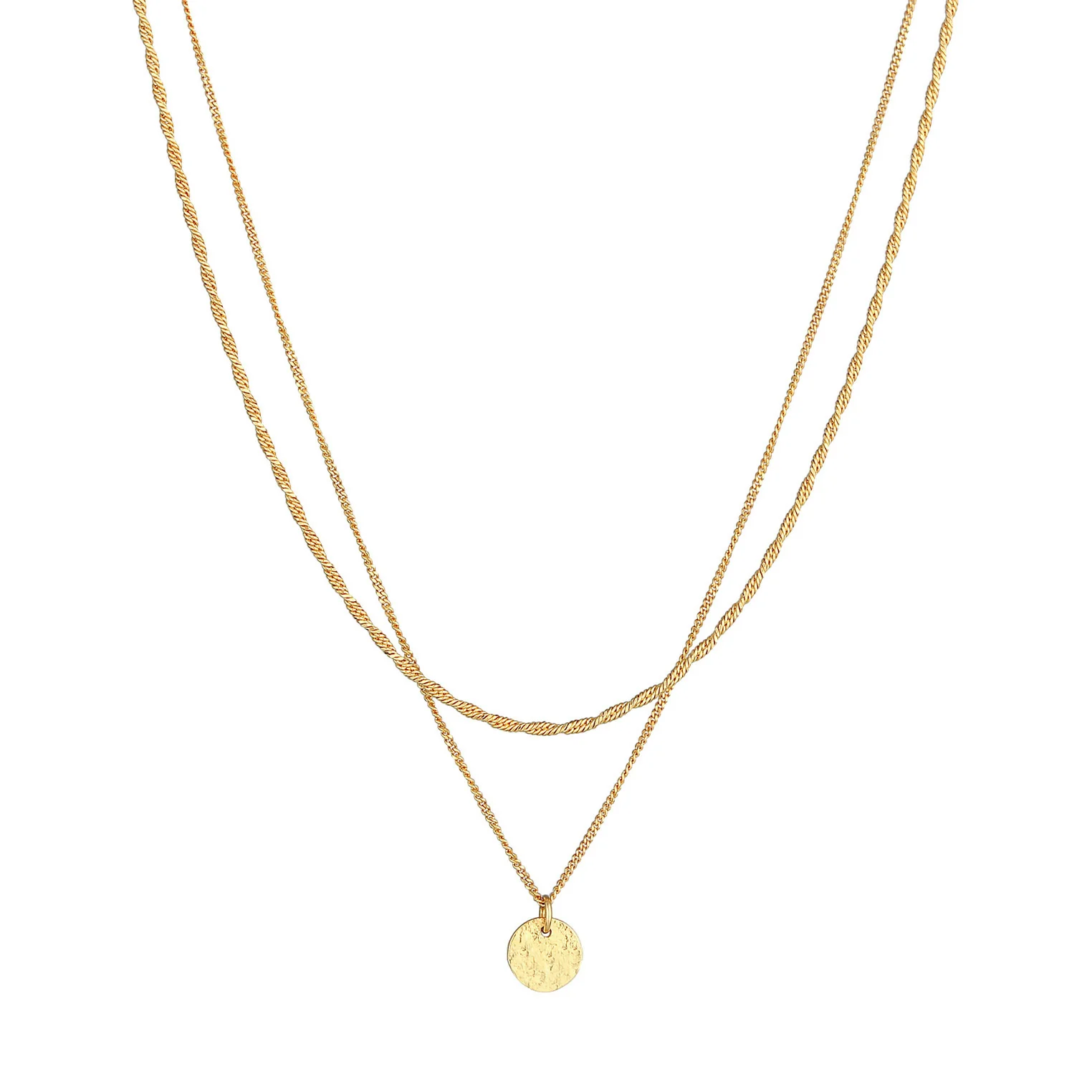 Elli 925 Sterling Silver Layered Link Chain Necklace 2004-BF-0008187-001 - Image 2