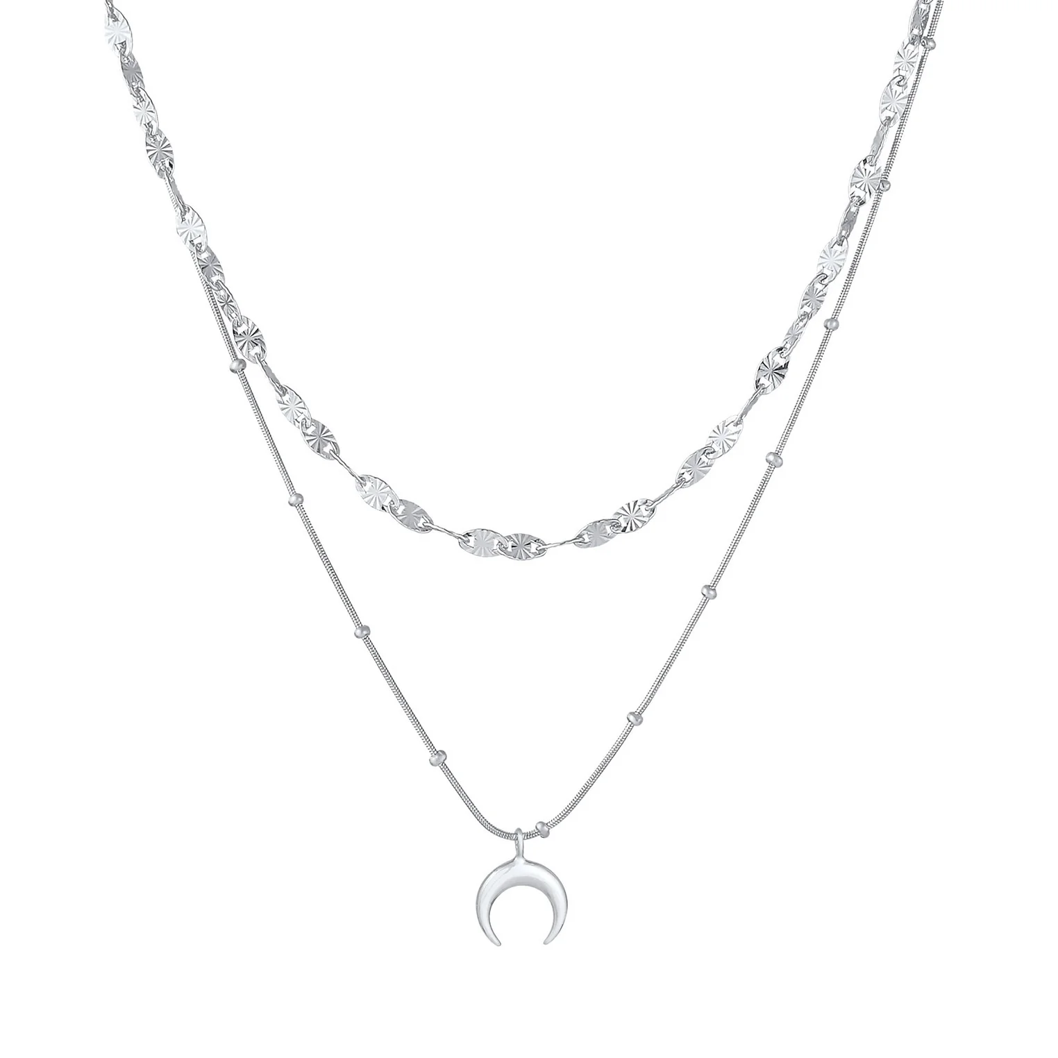 Elli 925 Sterling Silver Layered Link Chain Necklace 2004-BF-0008191-001 - Image 2