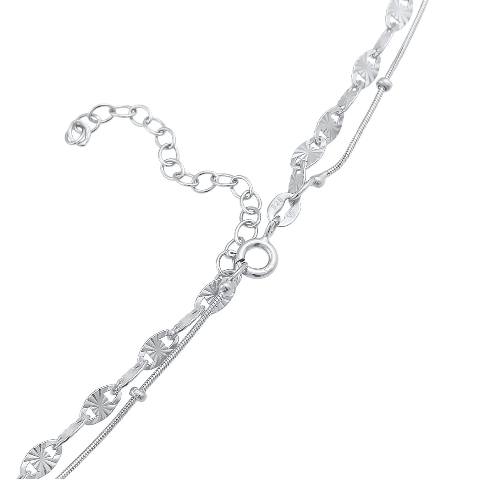 Elli 925 Sterling Silver Layered Link Chain Necklace 2004-BF-0008191-001 - Image 5