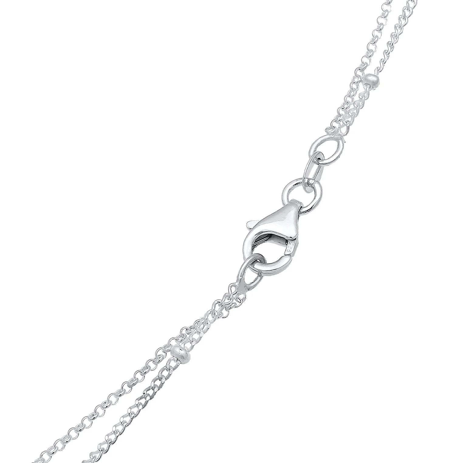 Elli 925 Sterling Silver Layered Link Chain Necklace with Moonstone 2004-BF-0007742-001 - Image 5