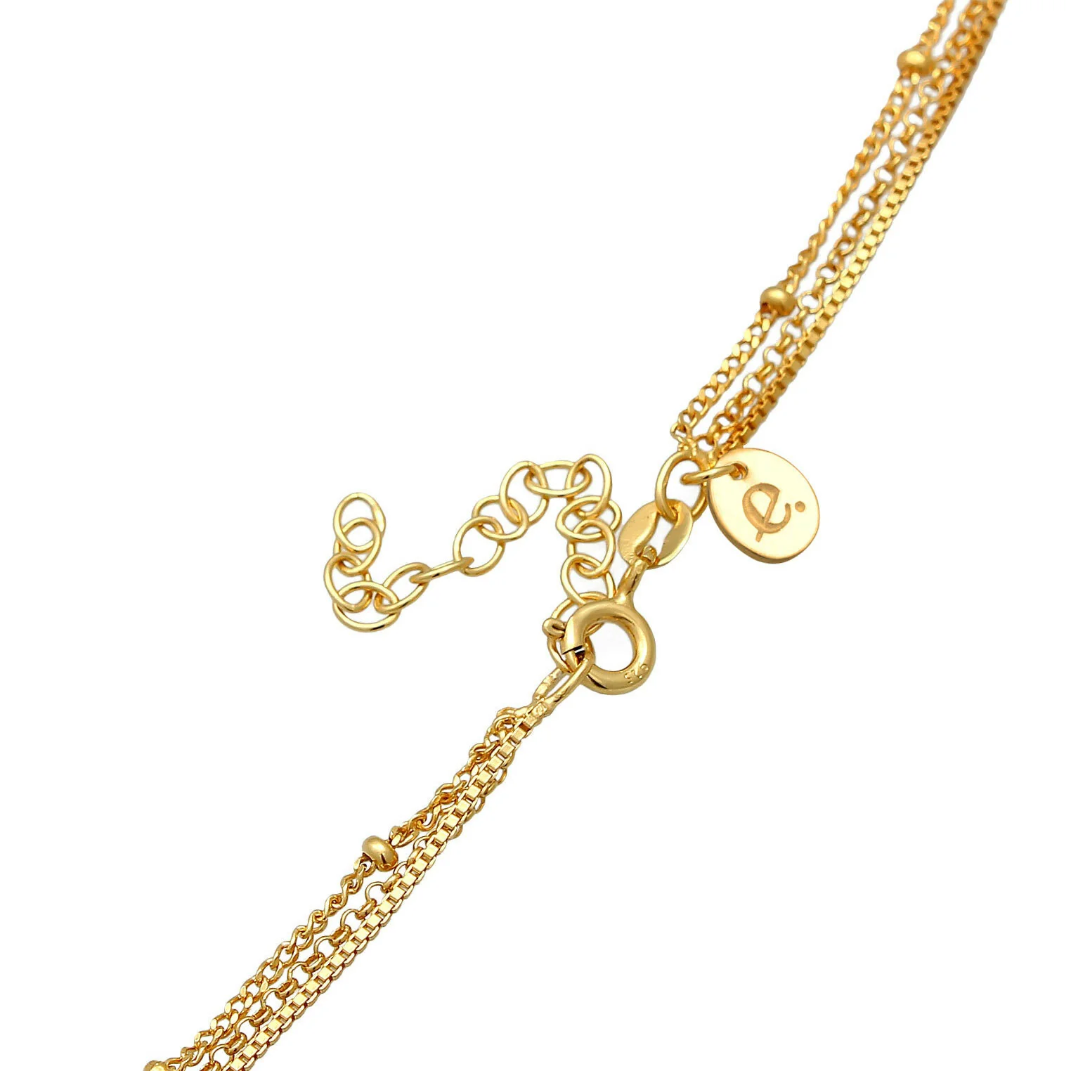 Elli 925 Sterling Silver Layered Link Chain Necklace with Moonstone 2004-BF-0008108-001 - Image 5