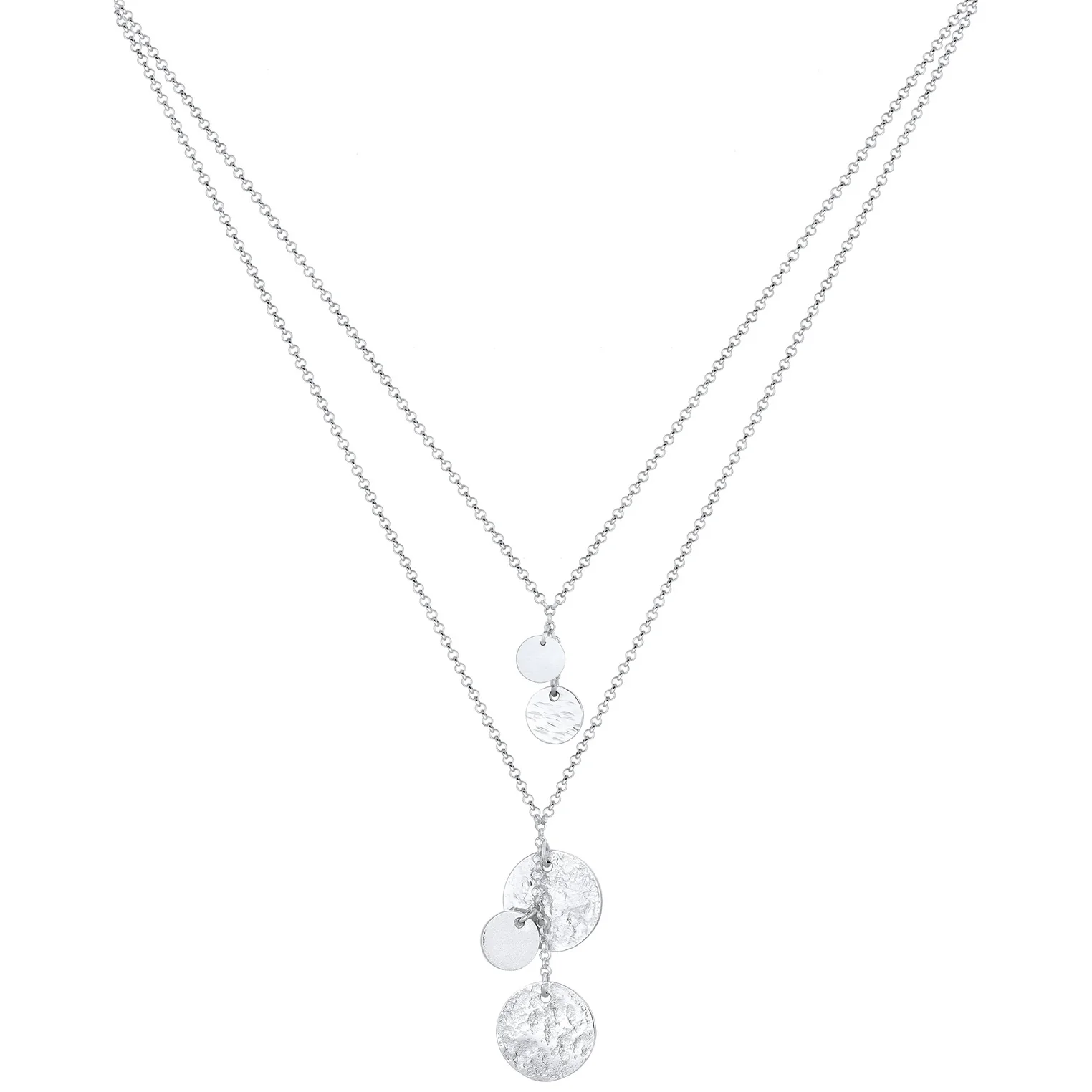 Elli 925 Sterling Silver Layered Necklace with Pendant 2004-BF-0007728-001 - Image 2
