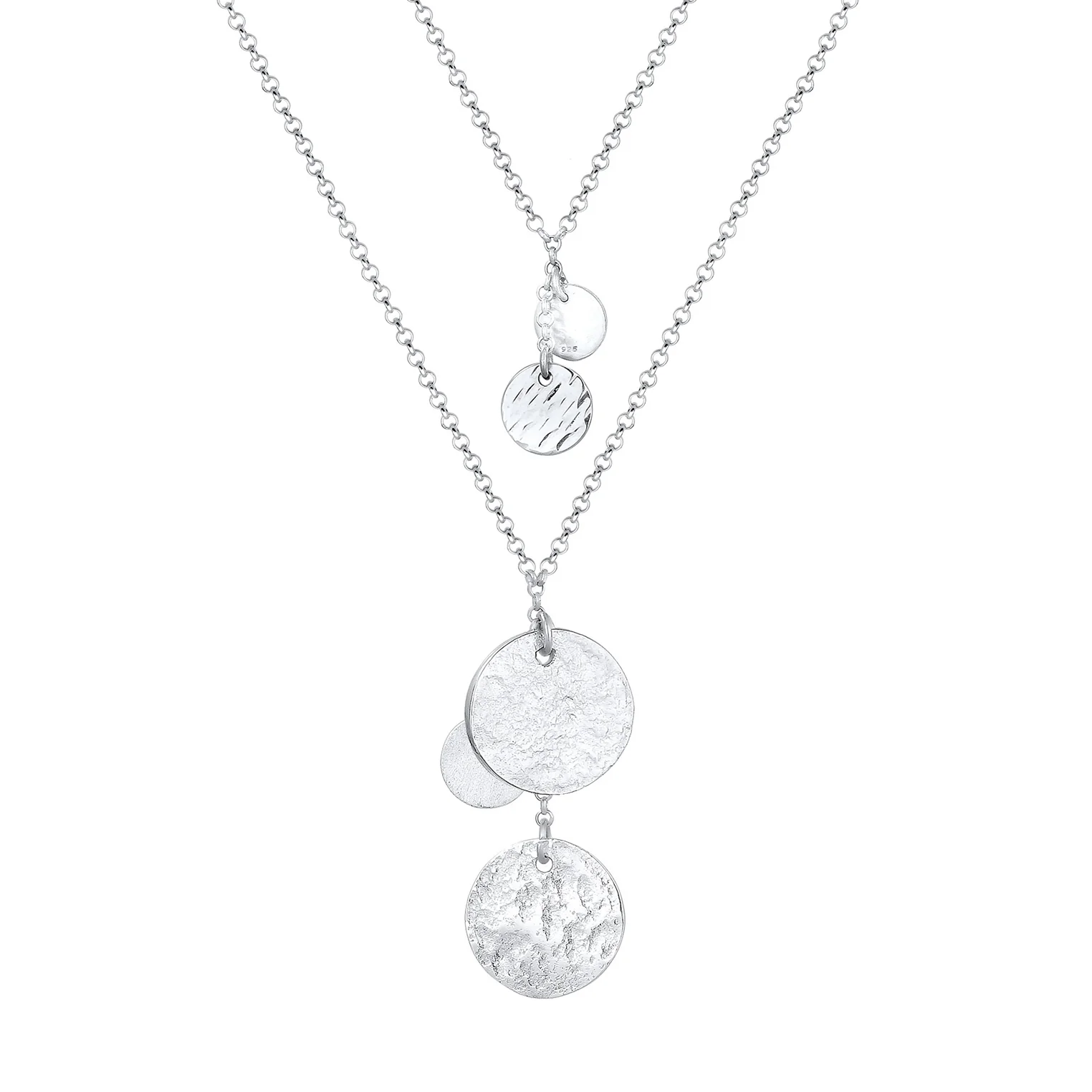 Elli 925 Sterling Silver Layered Necklace with Pendant 2004-BF-0007728-001 - Image 4