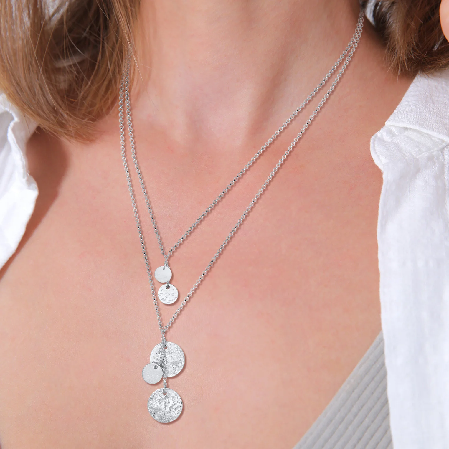 Elli 925 Sterling Silver Layered Necklace with Pendant 2004-BF-0007728-001 - Image 6