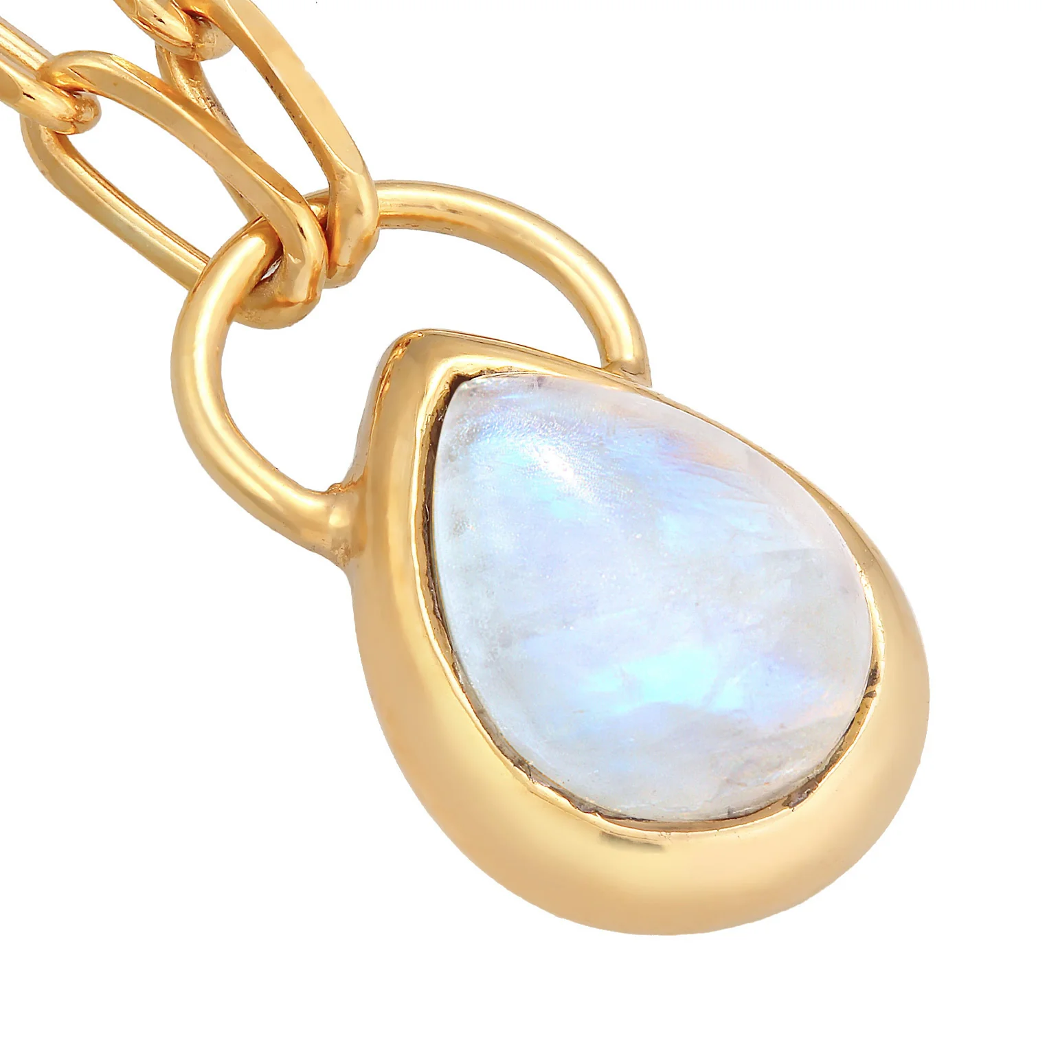 Elli 925 Sterling Silver Link Chain Necklace Gold plated with Moonstone 2004-BF-0008216-001 - Image 6