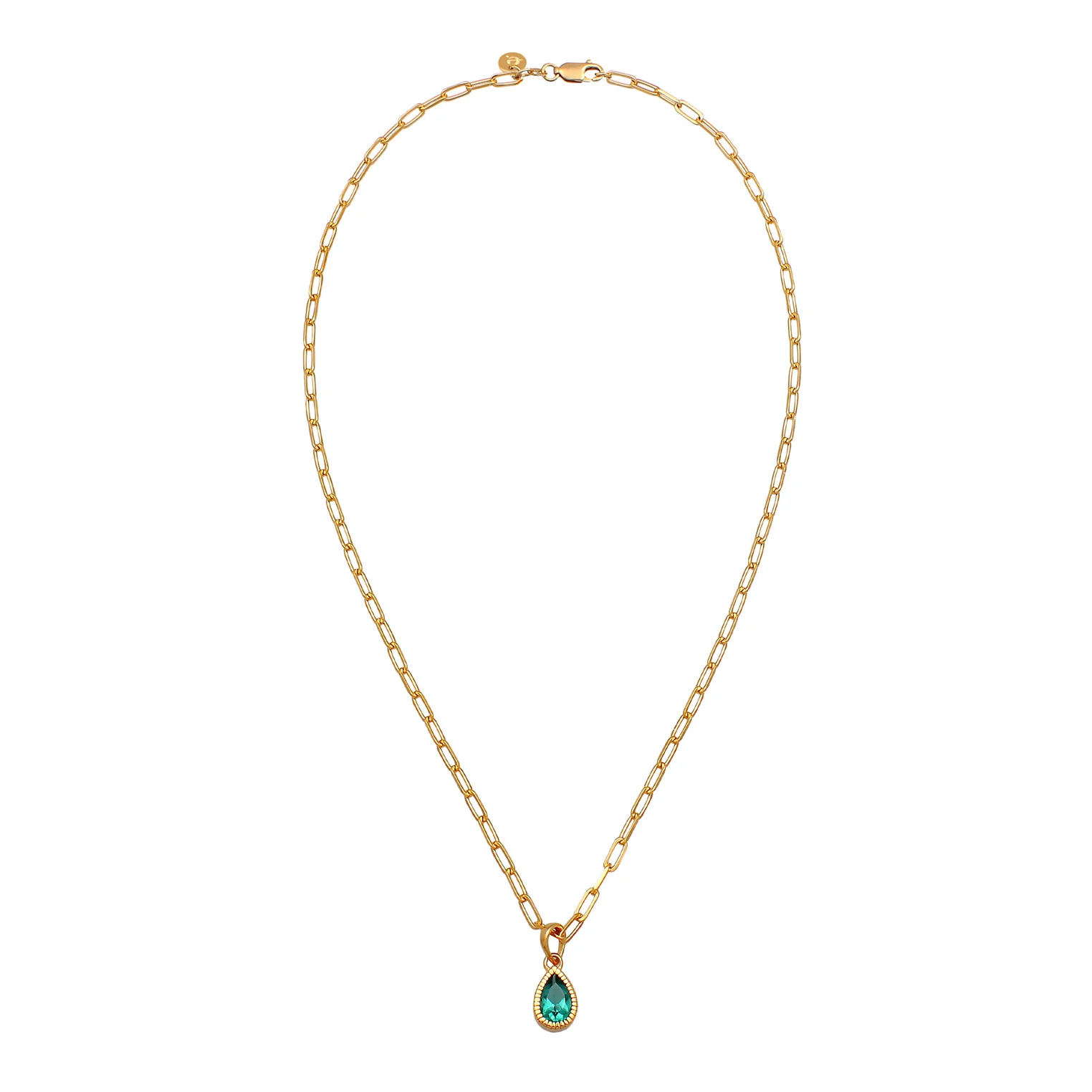 Elli 925 Sterling Silver Link Chain Necklace Gold plated with Quartz 2004-BF-0007907-001 - Image 3