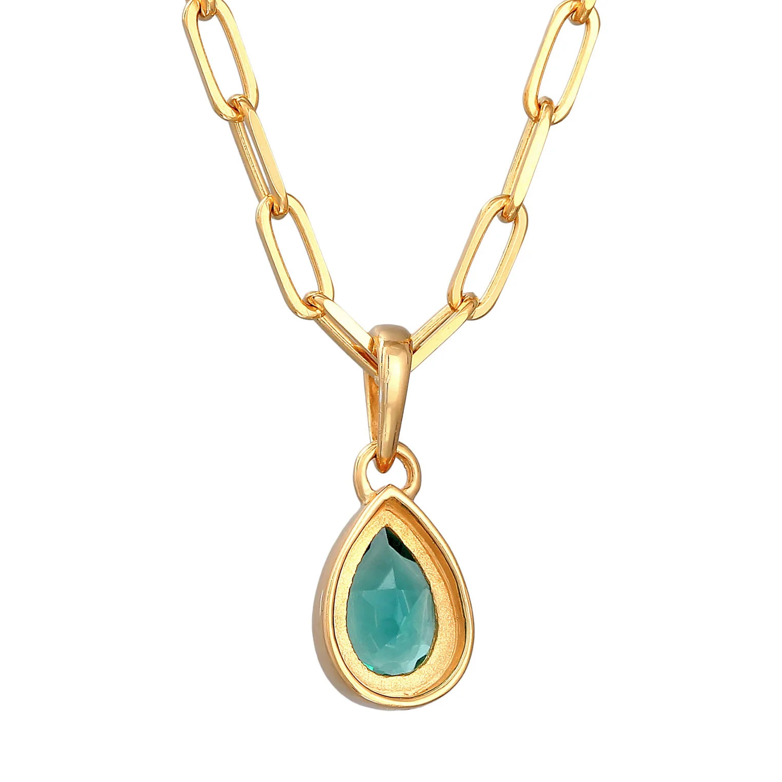 Elli 925 Sterling Silver Link Chain Necklace Gold plated with Quartz 2004-BF-0007907-001 - Image 4